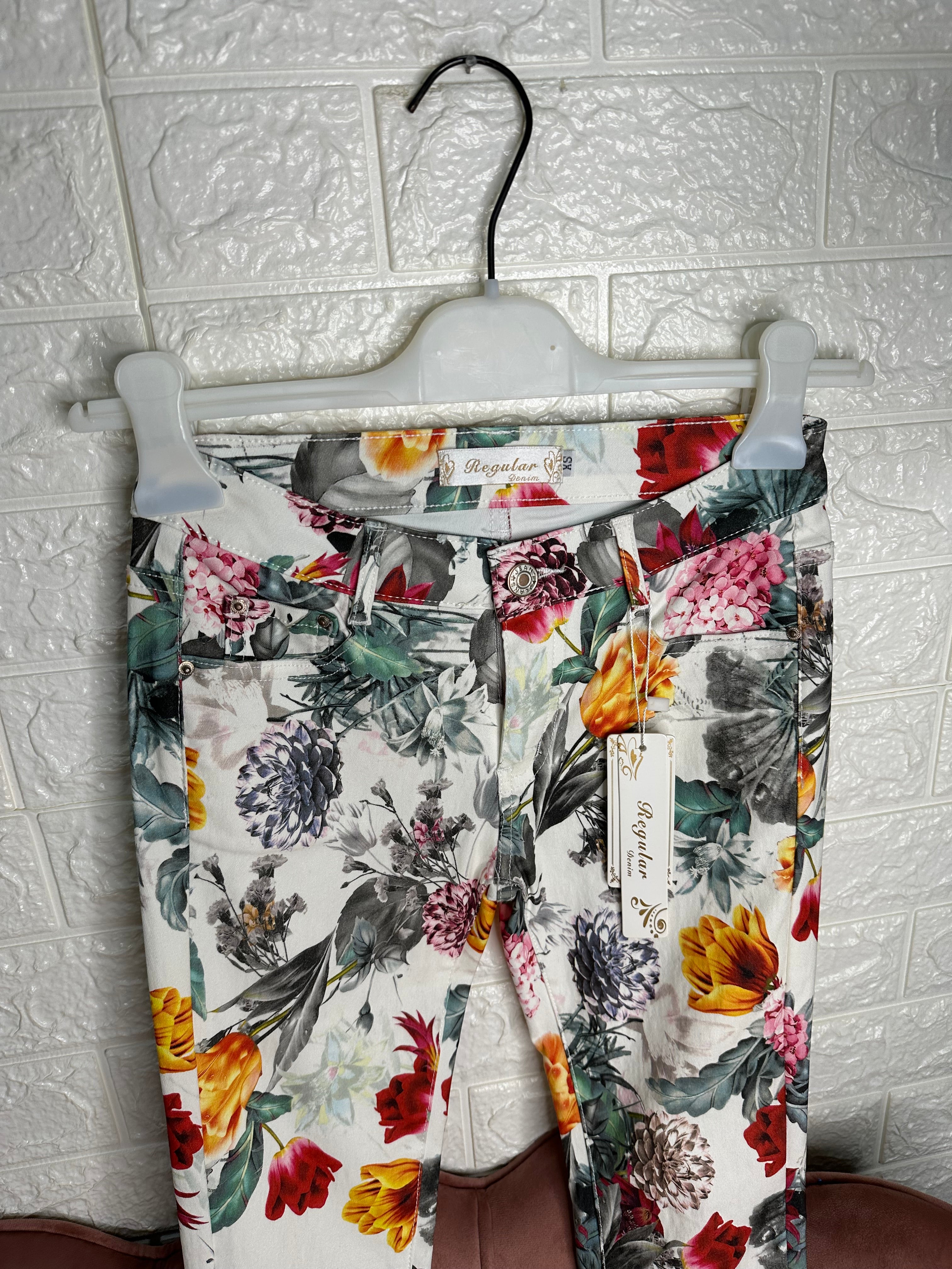 Jeans skinny floreale