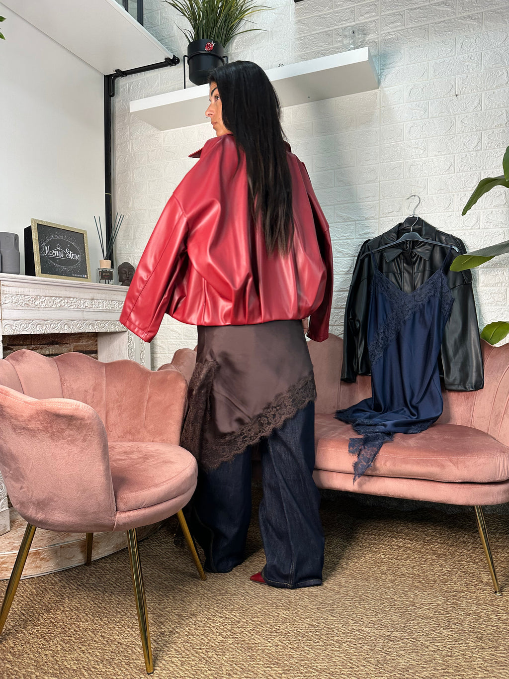 Giacca oversize bomber ecopelle