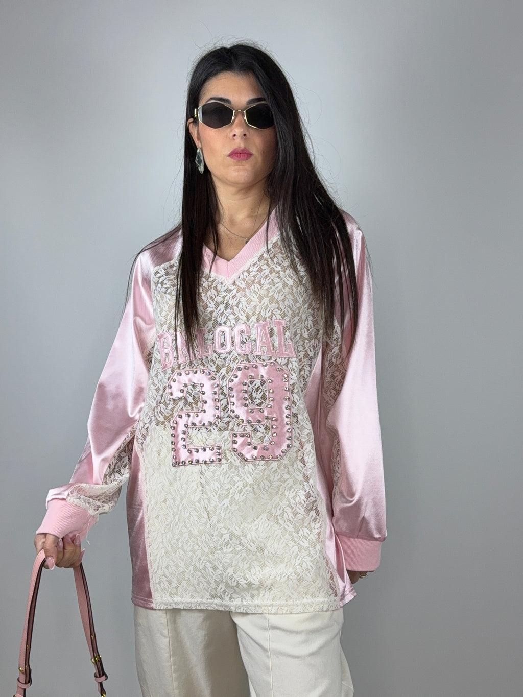 Maglia pizzo Swarovski