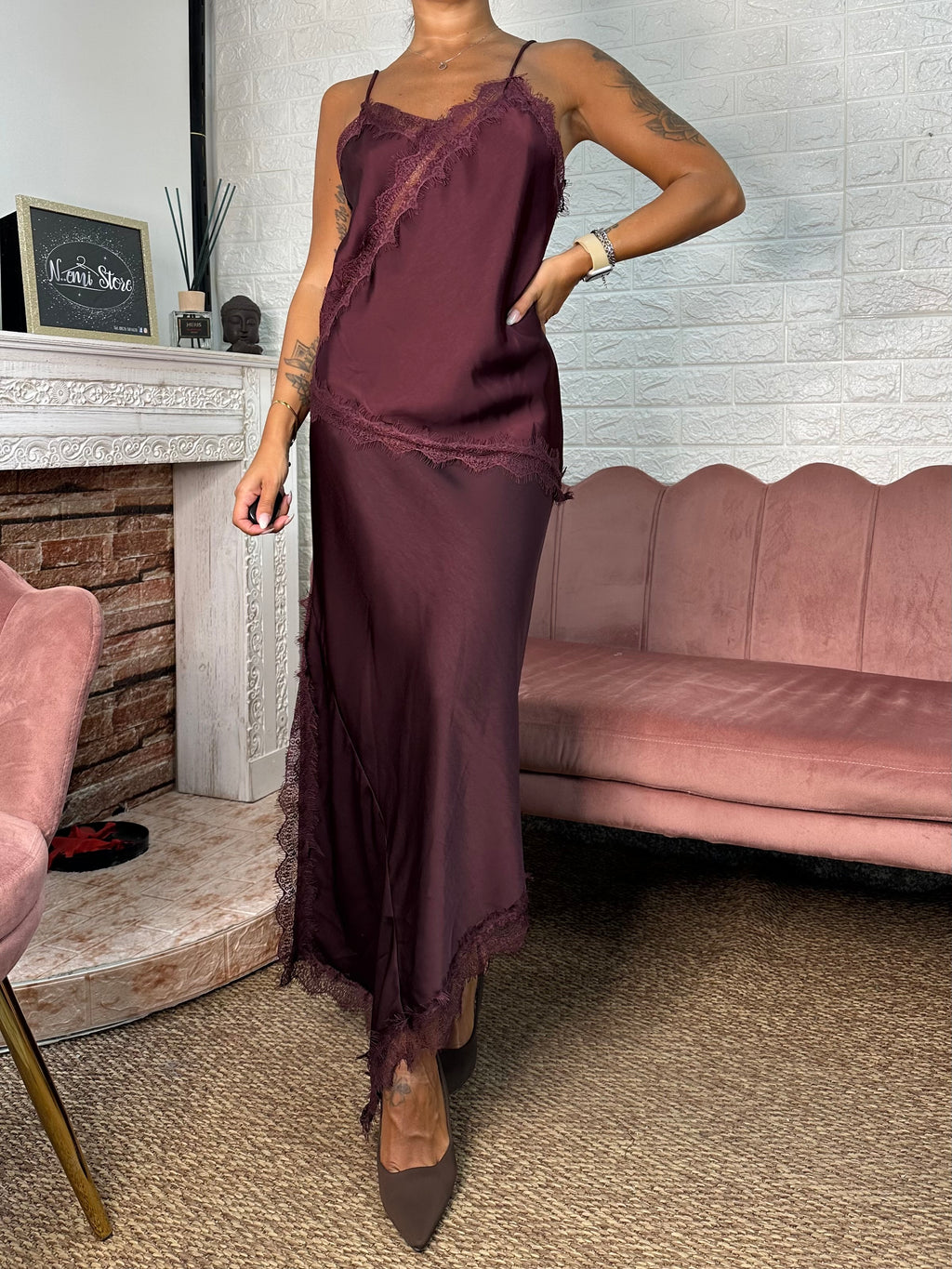 Coordinato raso pizzo