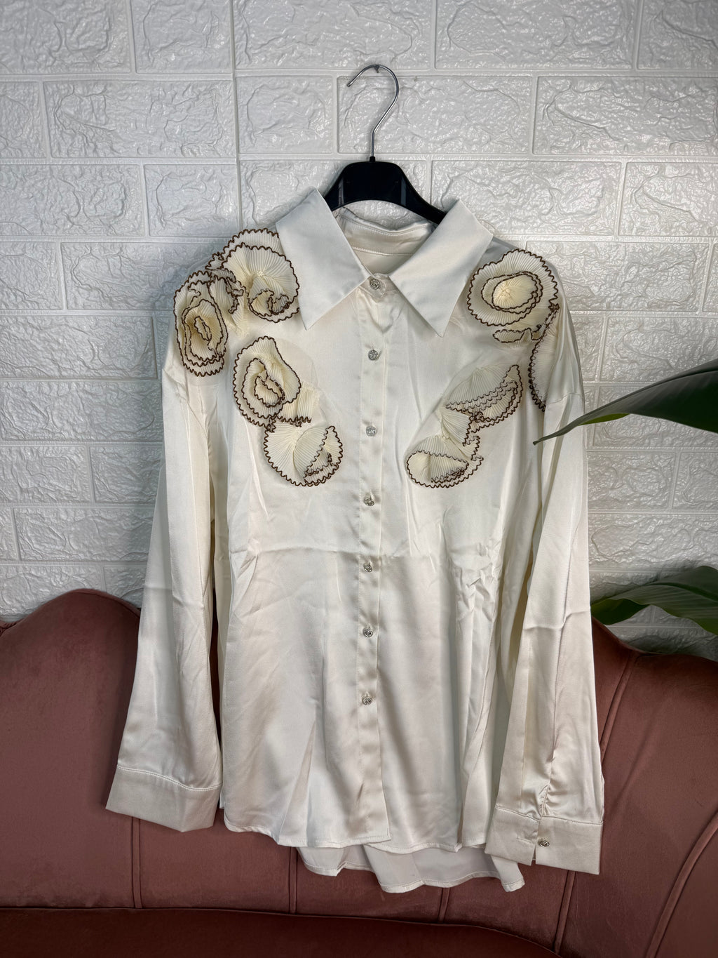 Camicia raso fiori