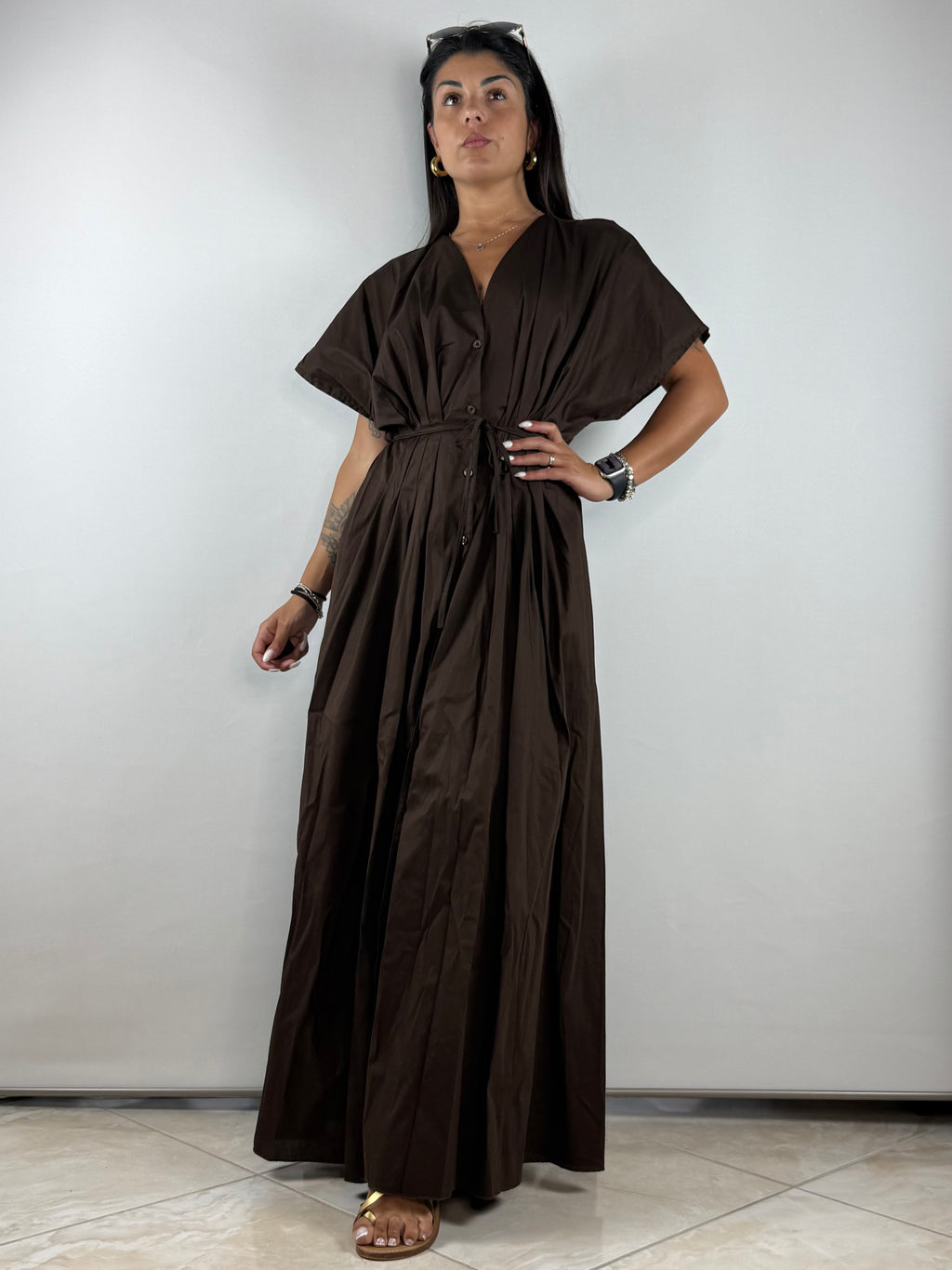Vestito lungo cotone
