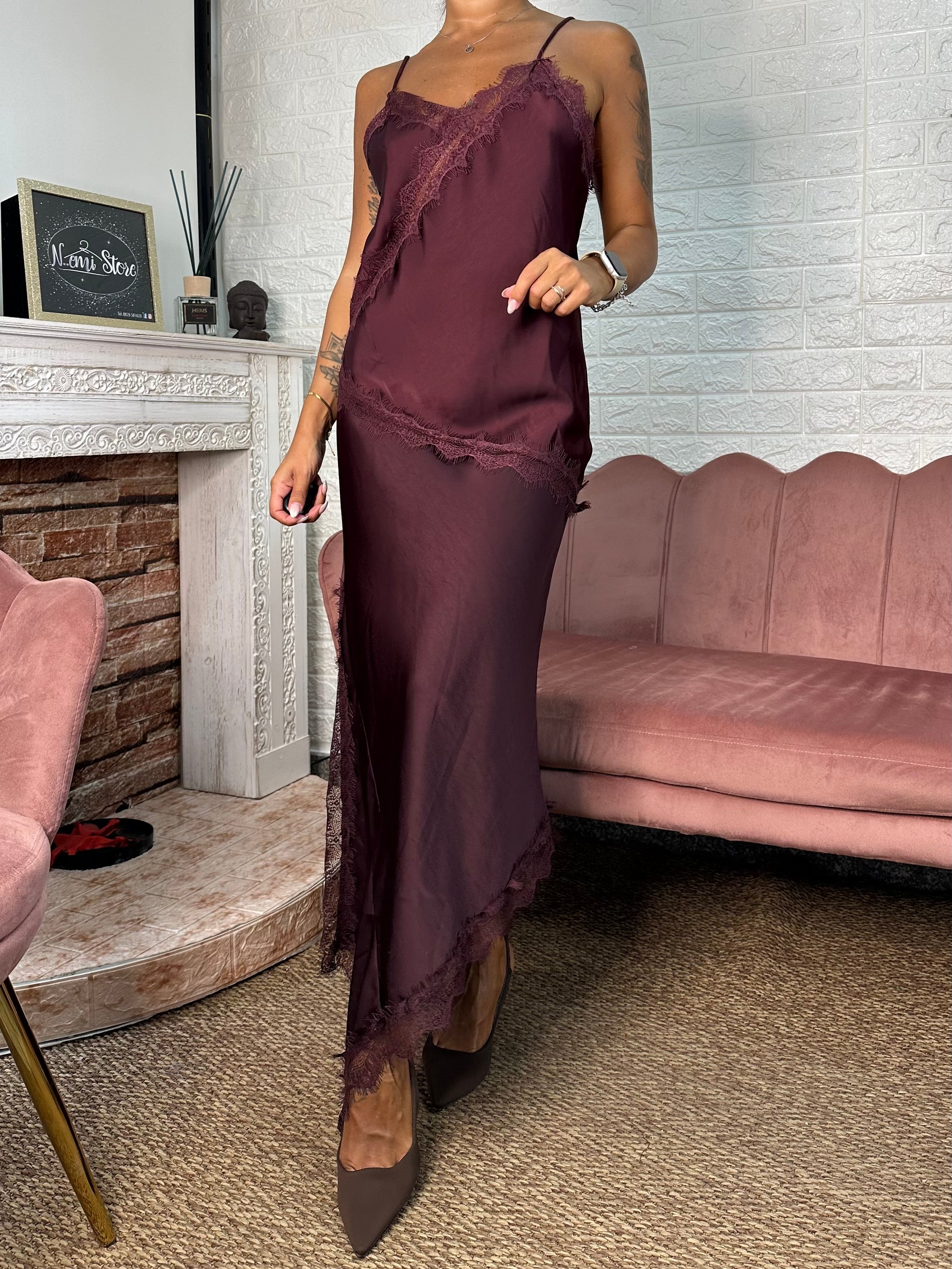 Coordinato raso pizzo