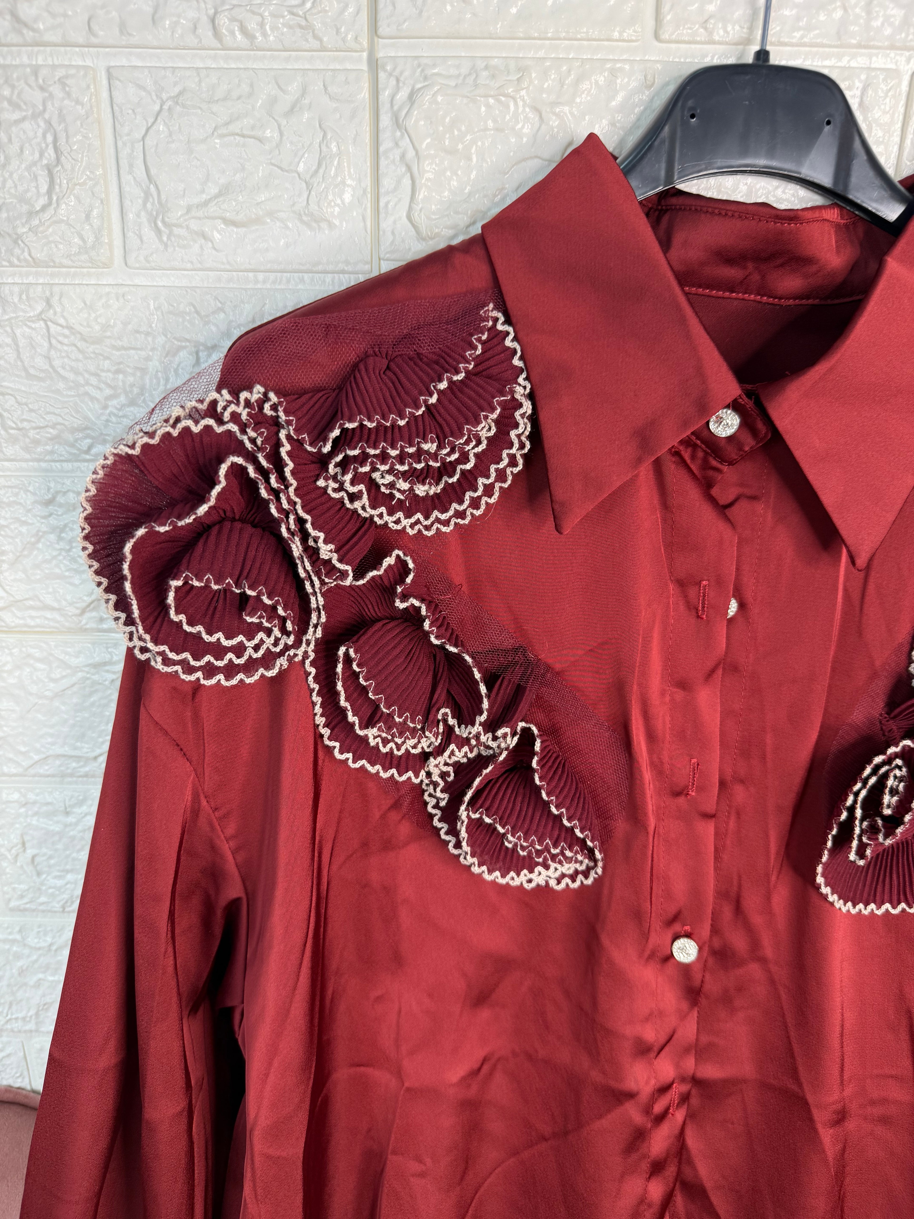 Camicia raso fiori
