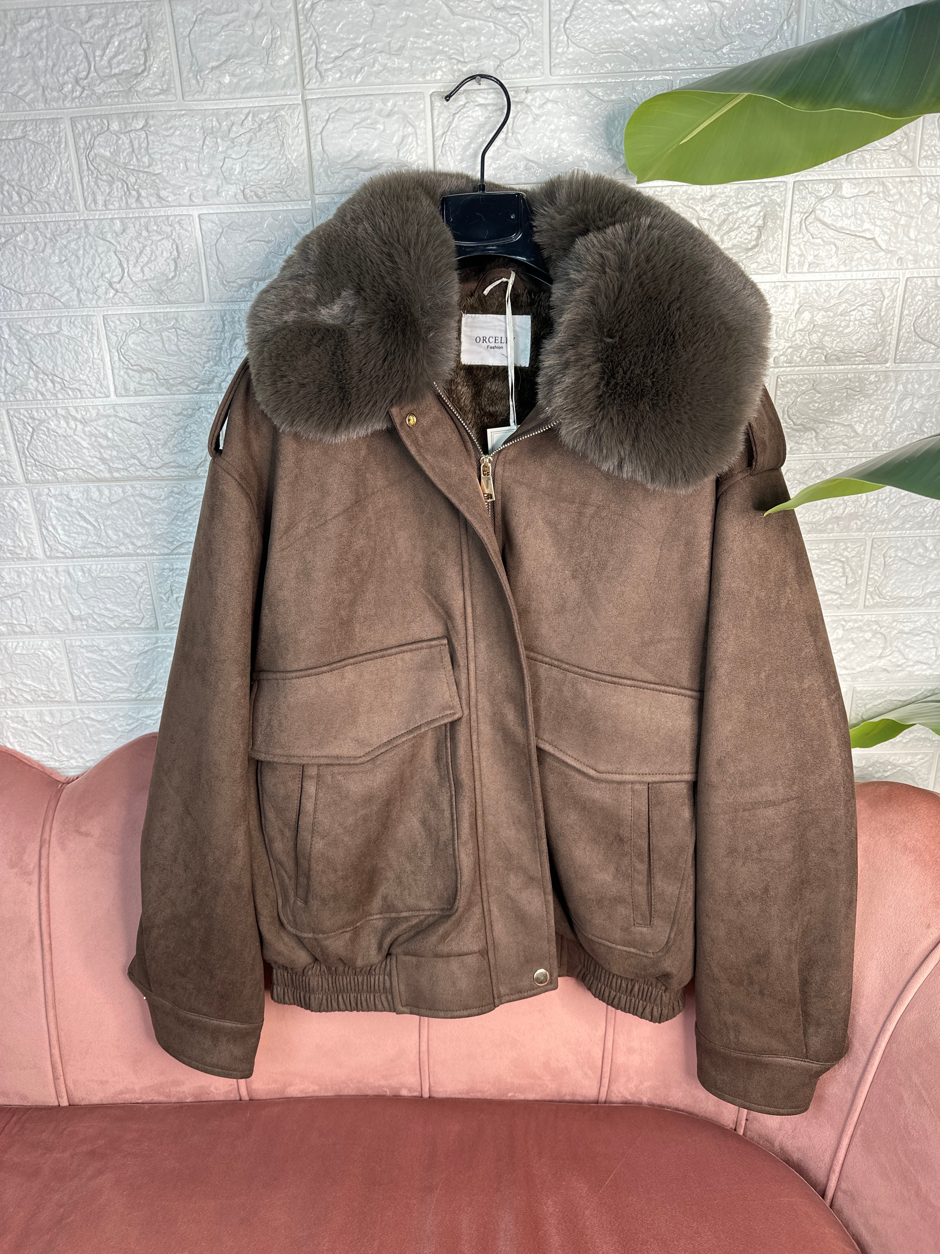 Bomber camoscio pelliccia