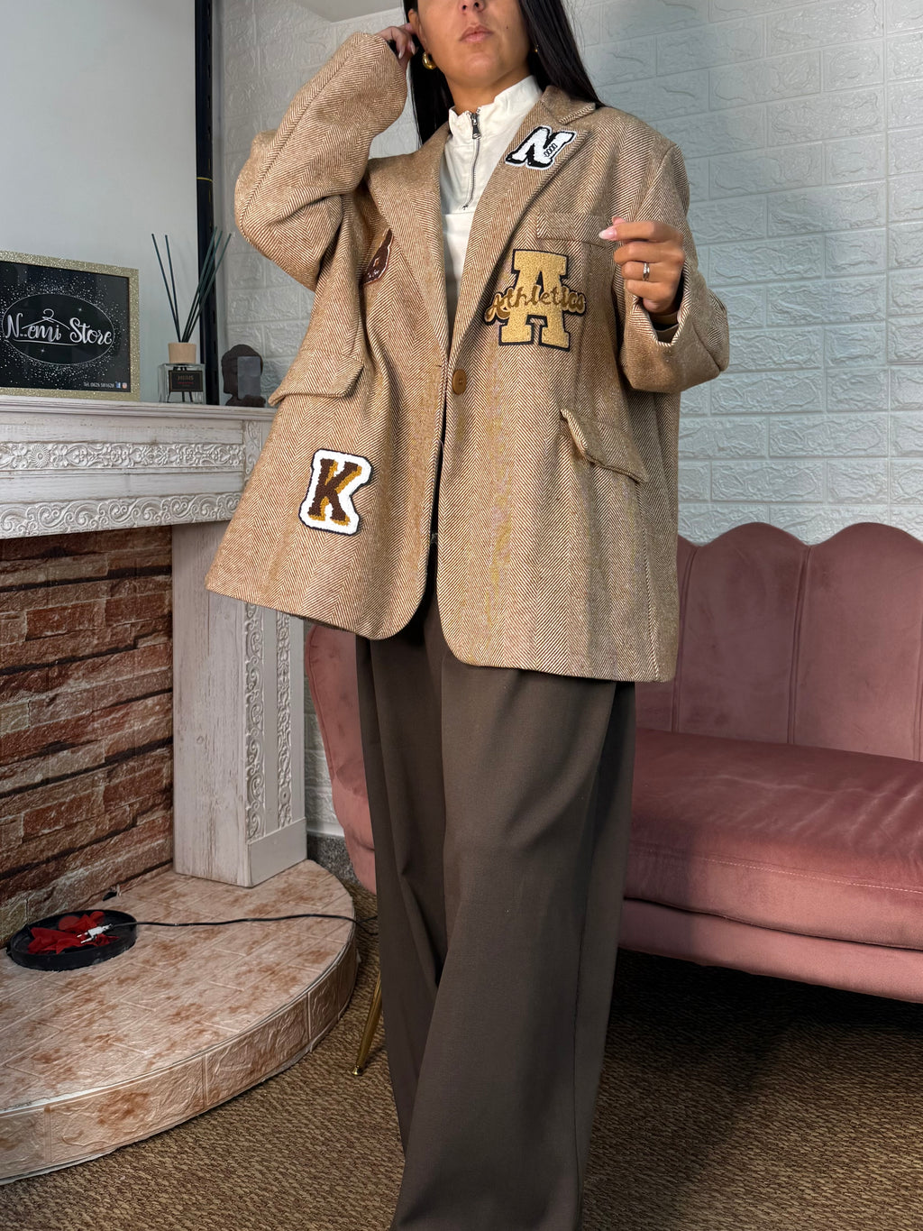 Blazer spigato stemmi