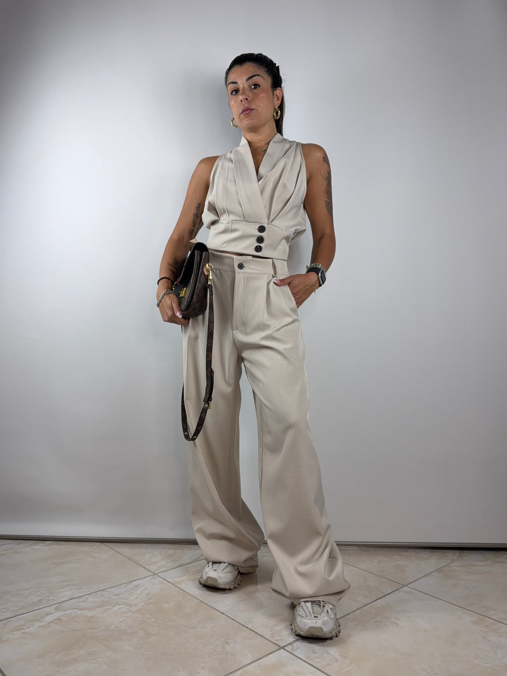 Coordinato gilet crop