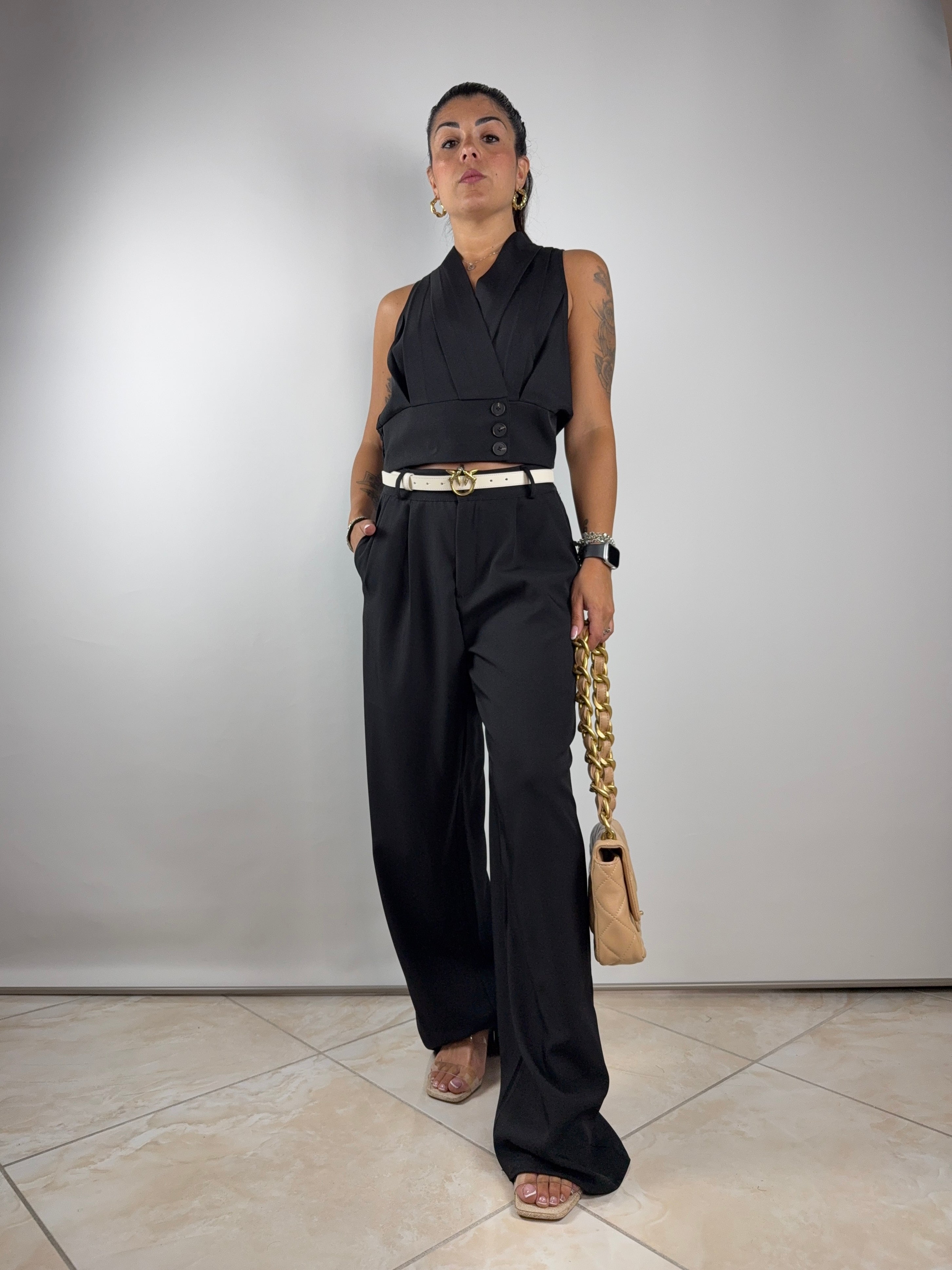 Coordinato gilet crop