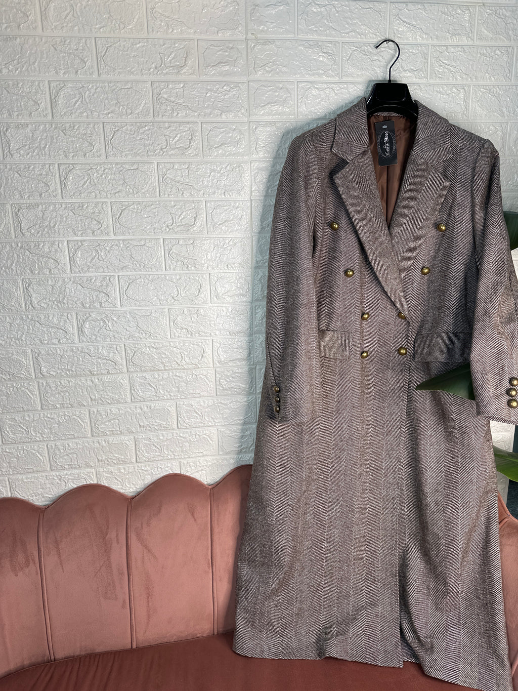 Cappotto spigato lungo