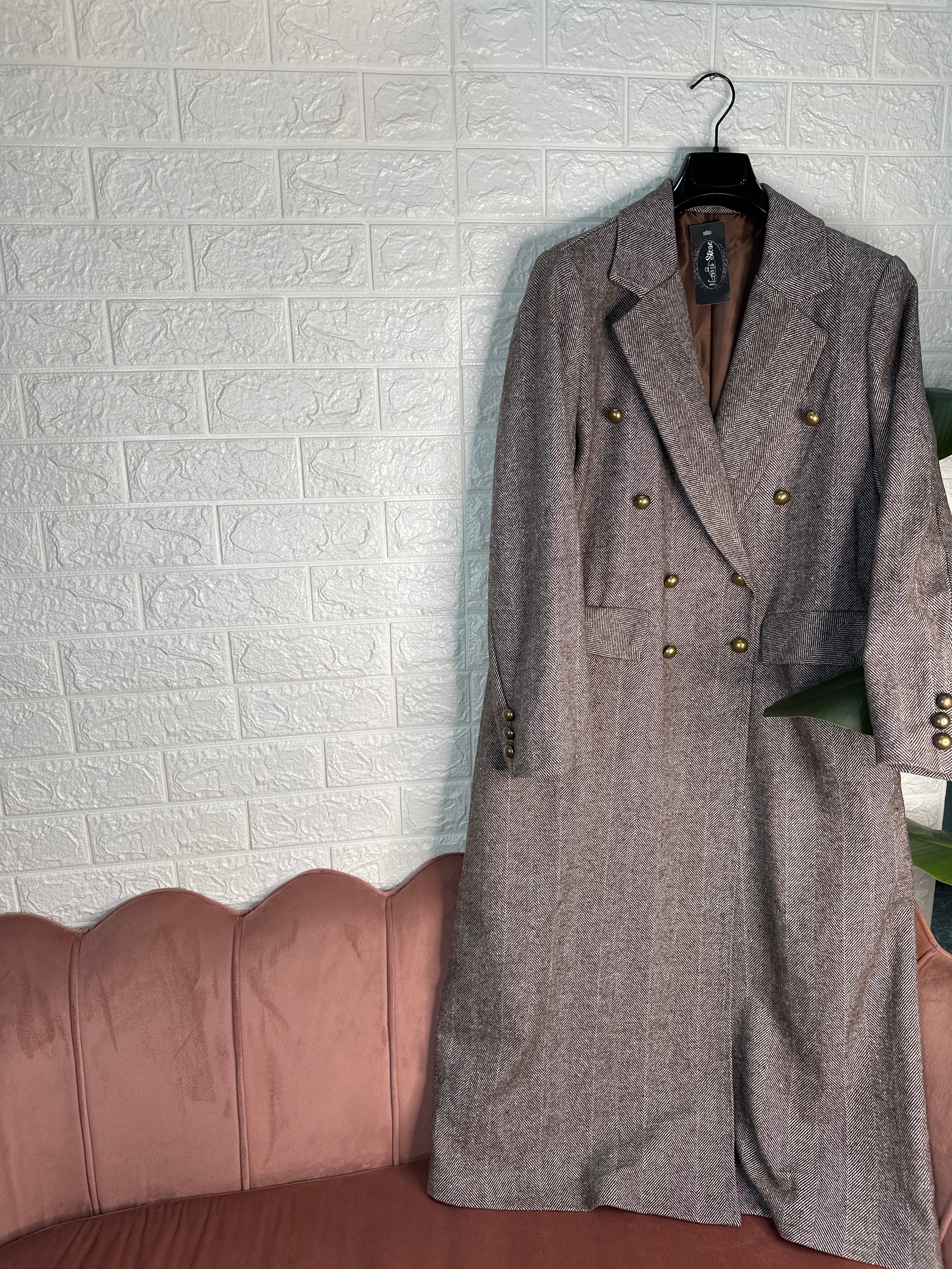 Cappotto spigato lungo