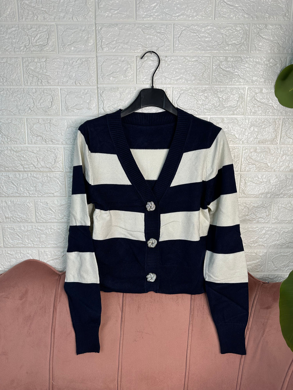 Cardigan righe lurex