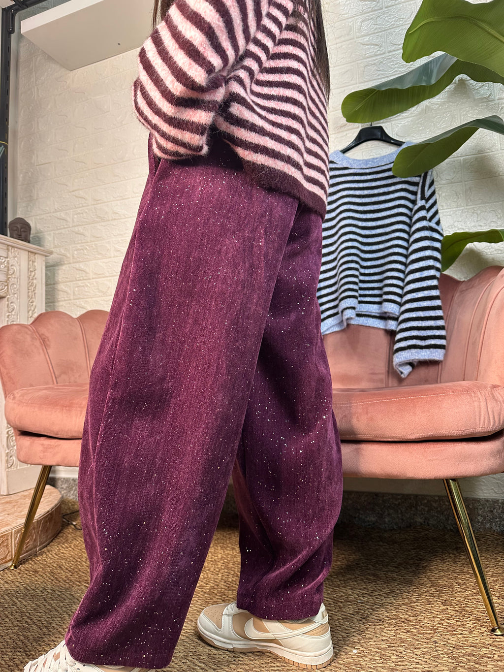 Pantalone baggy velluto