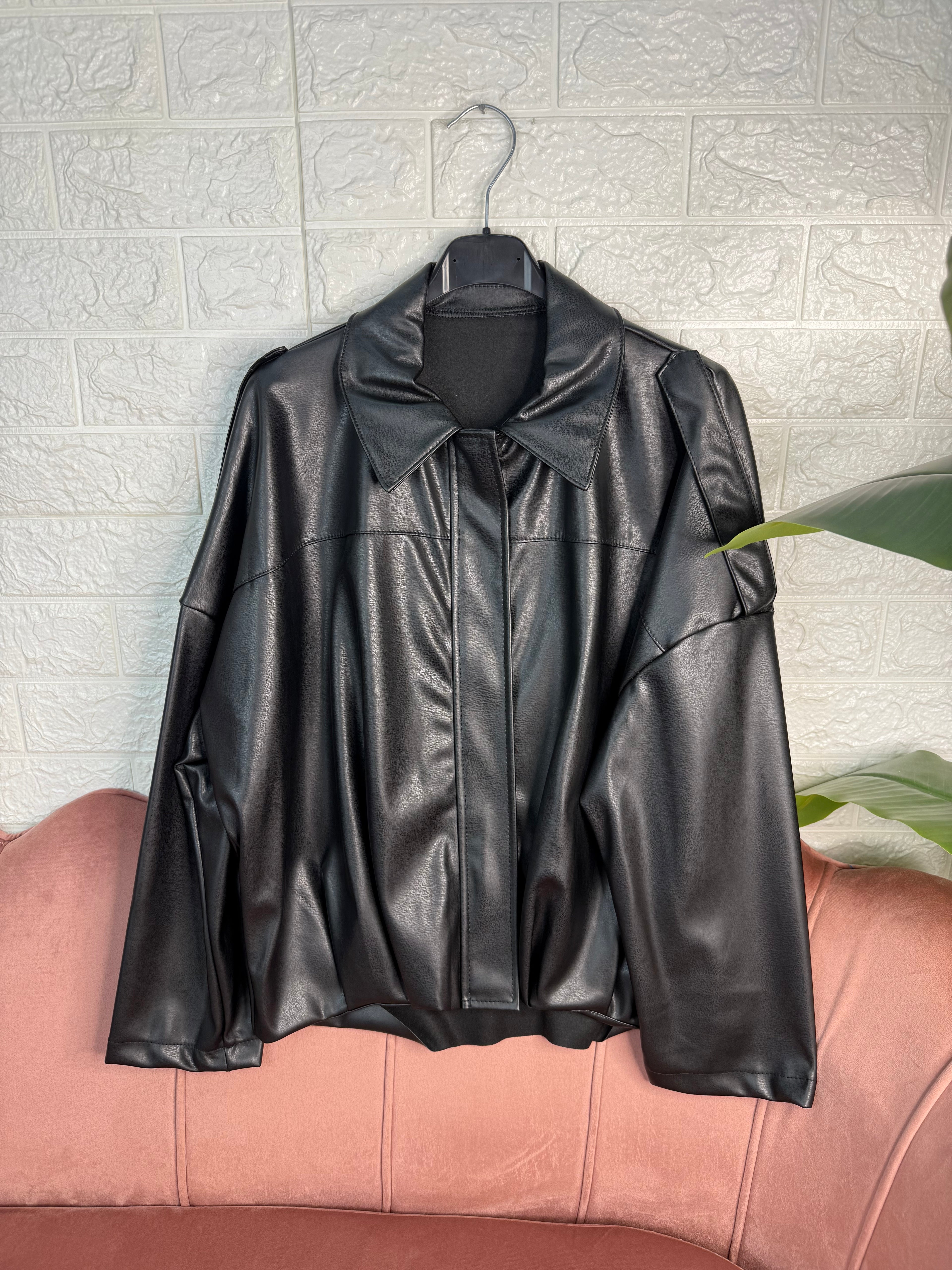 Giacca oversize bomber ecopelle
