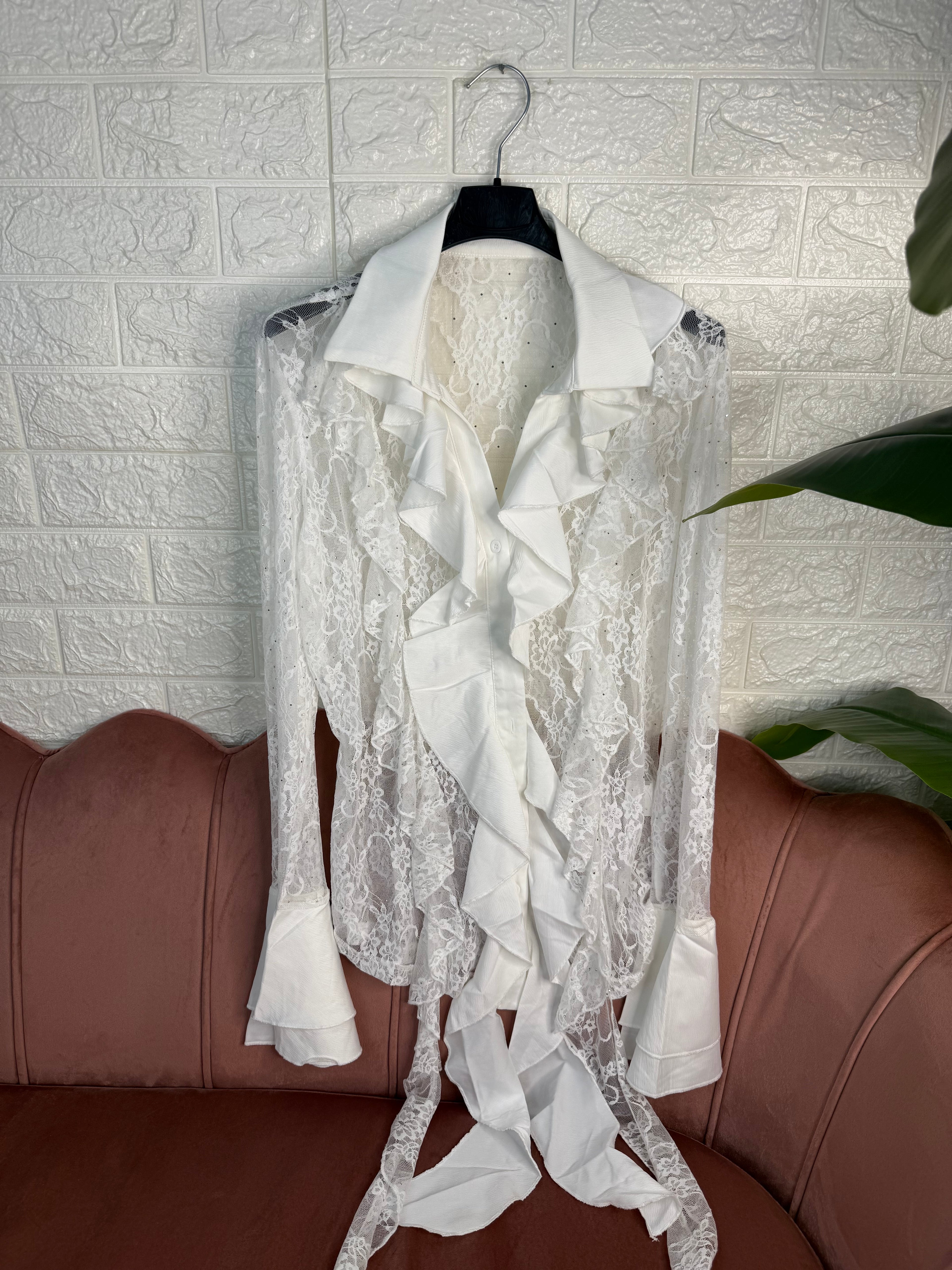 Camicia pizzo strass