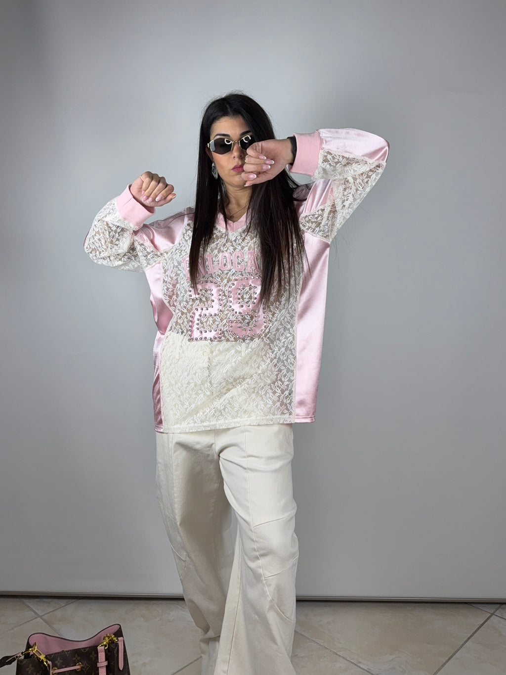 Maglia pizzo Swarovski