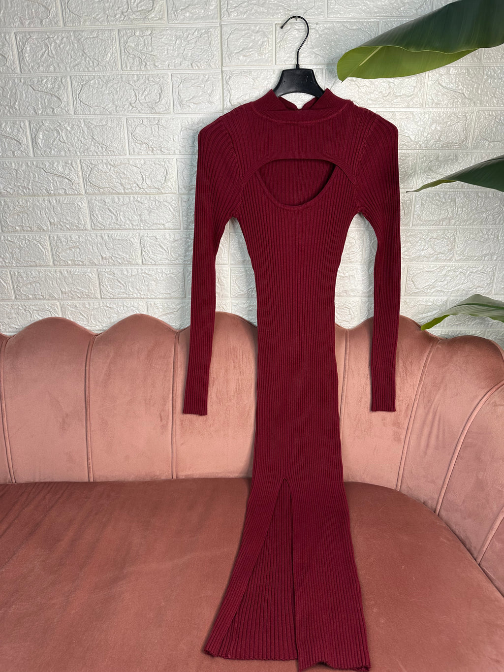 Abito costine spacco