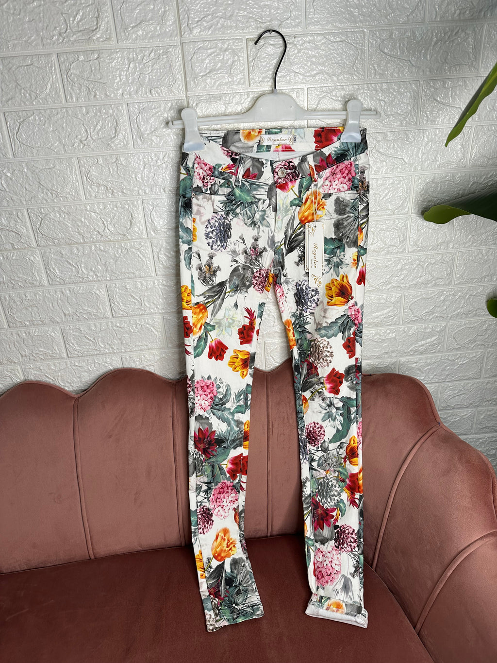 Jeans skinny floreale