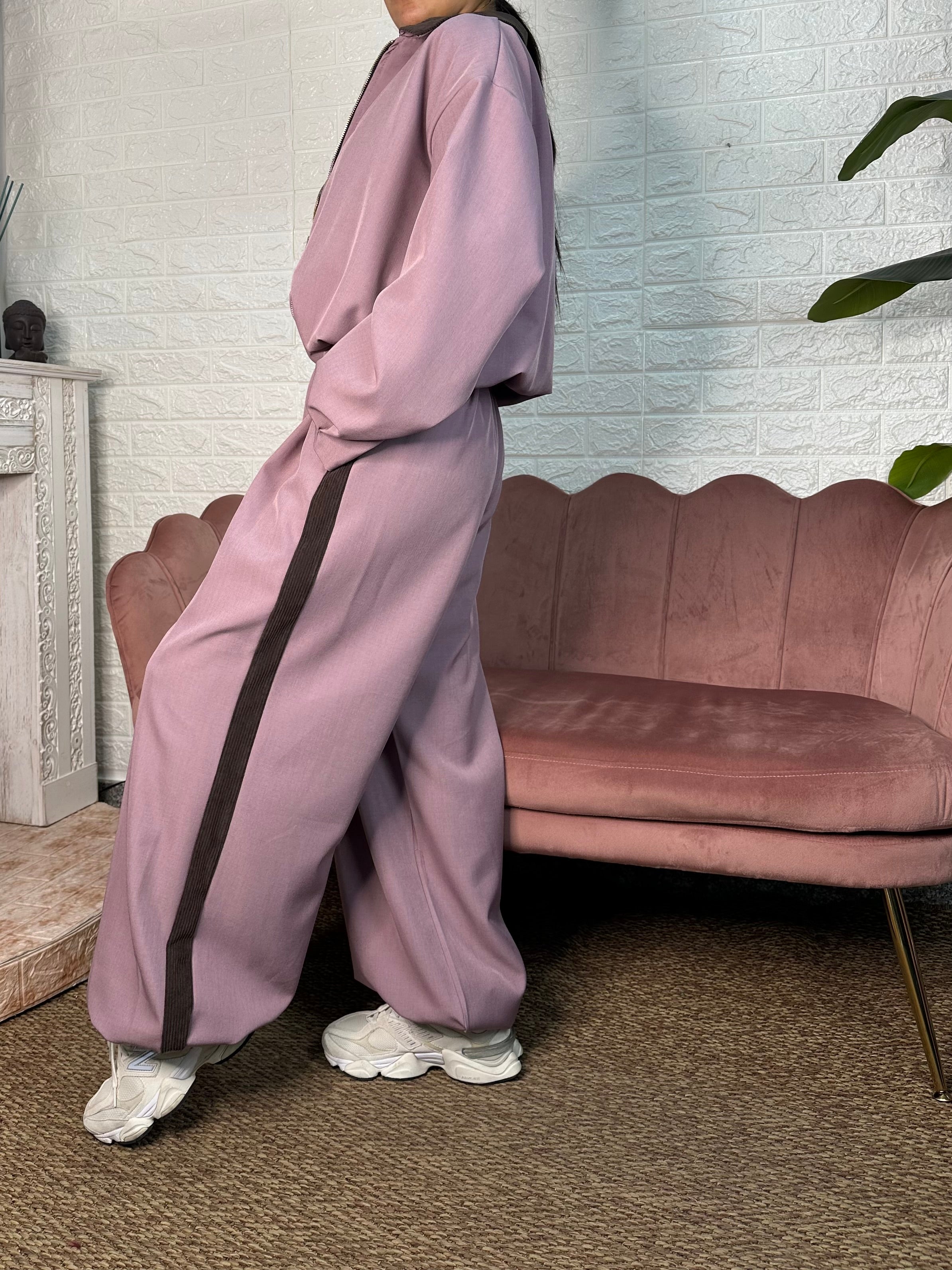 Cordset bomber camoscio