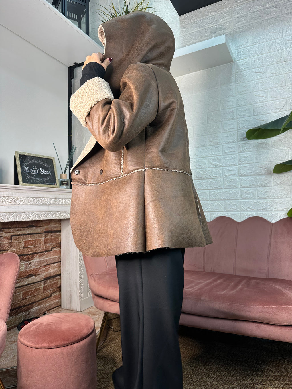 Giacca montone ecopelle