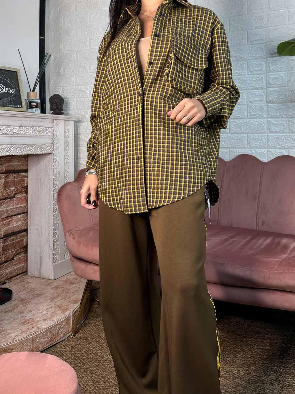 Camicia quadri tasca