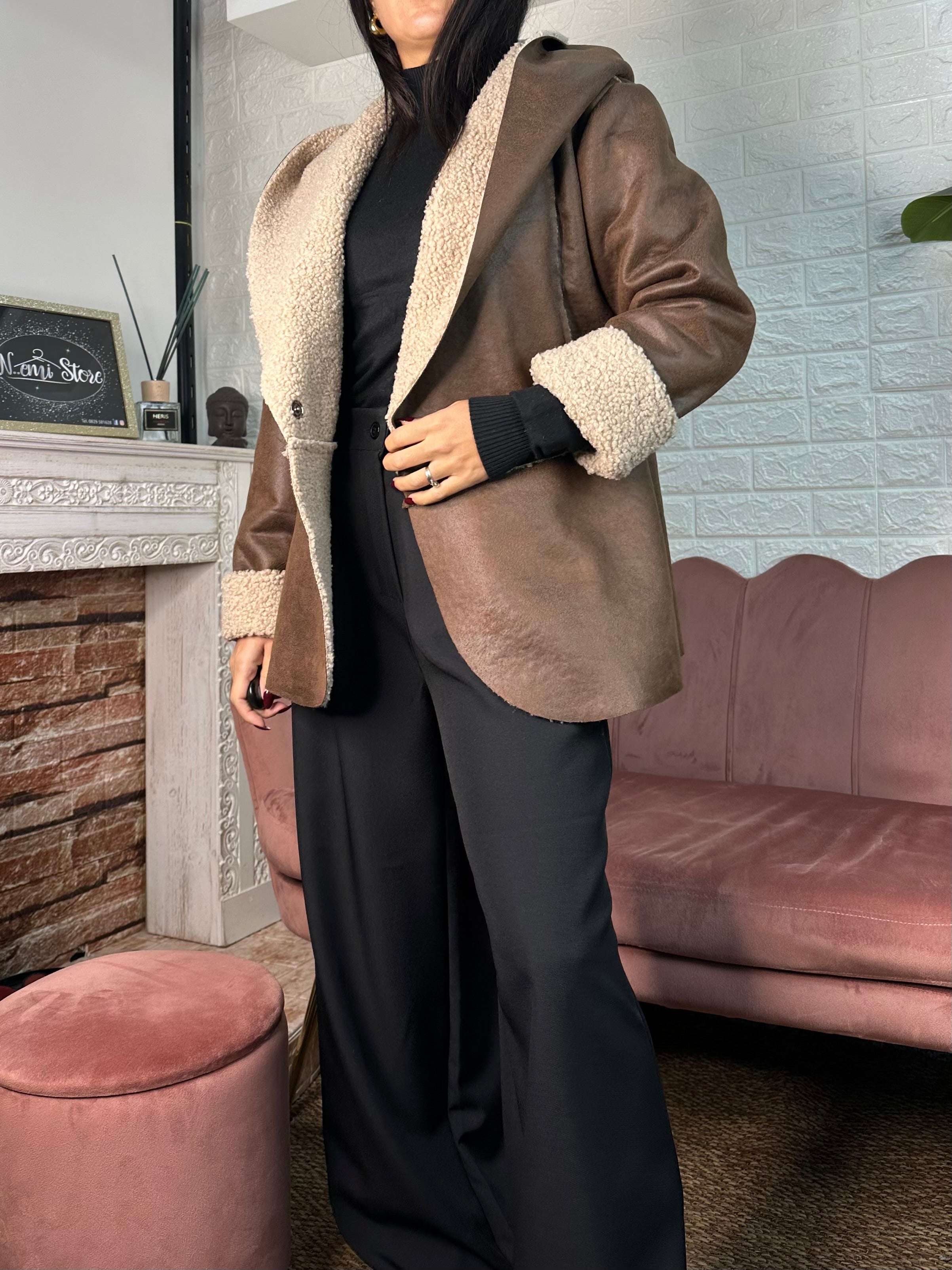 Giacca montone ecopelle