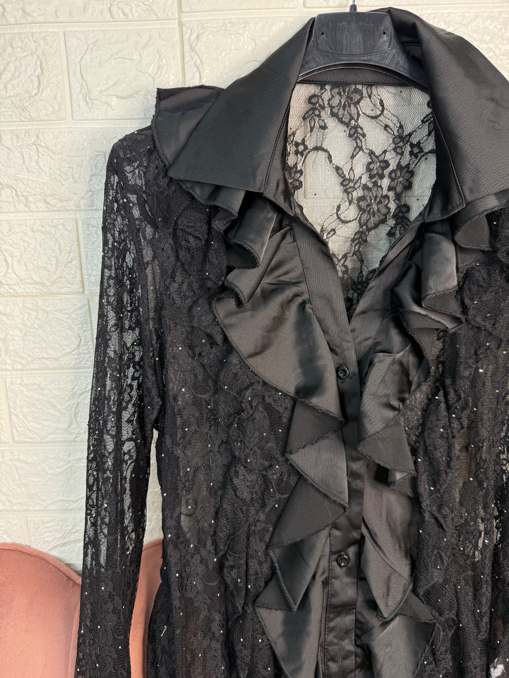 Camicia pizzo strass