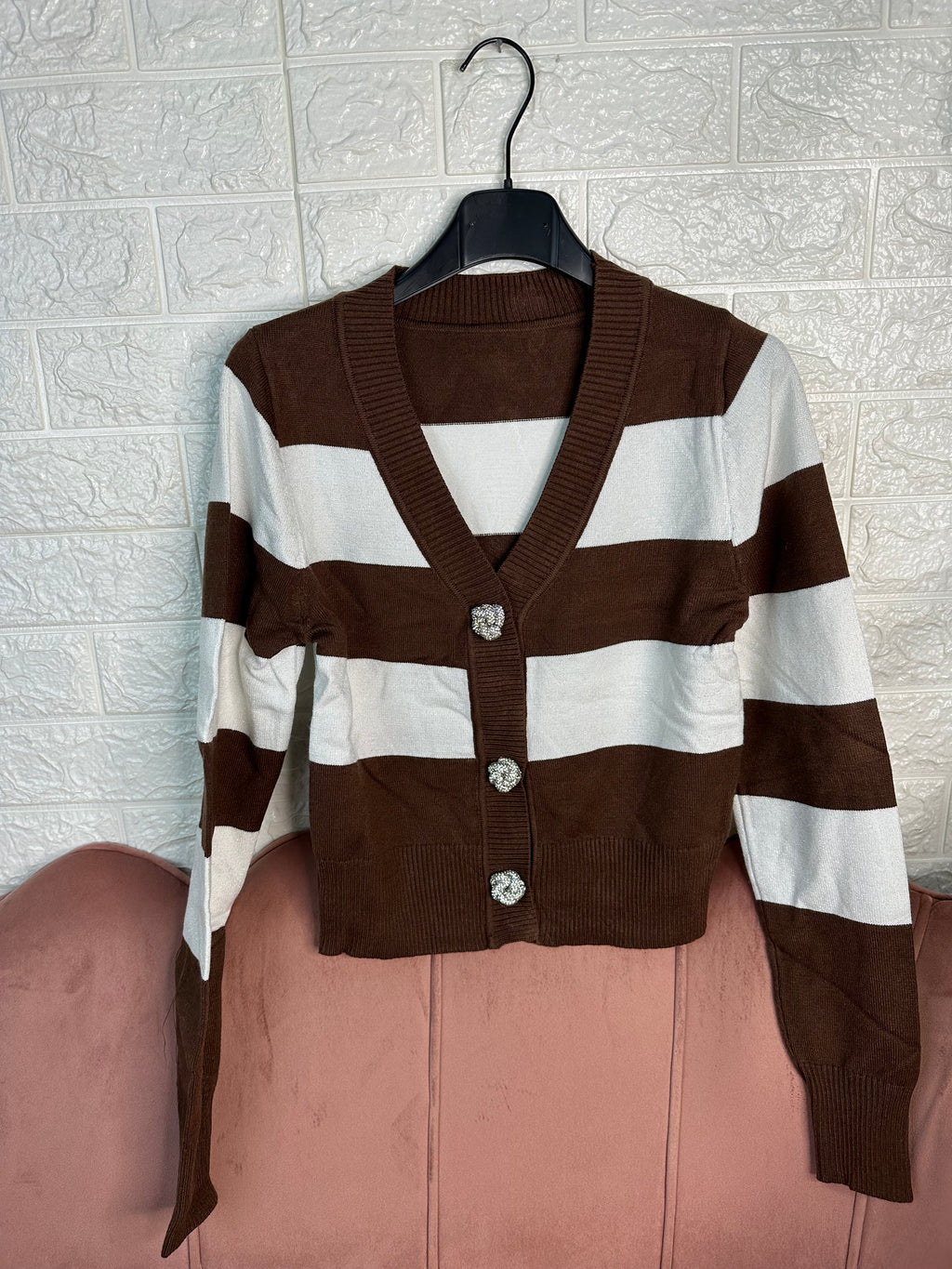 Cardigan righe lurex