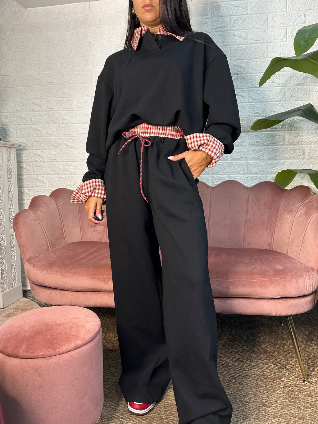 Completo tuta quadretti