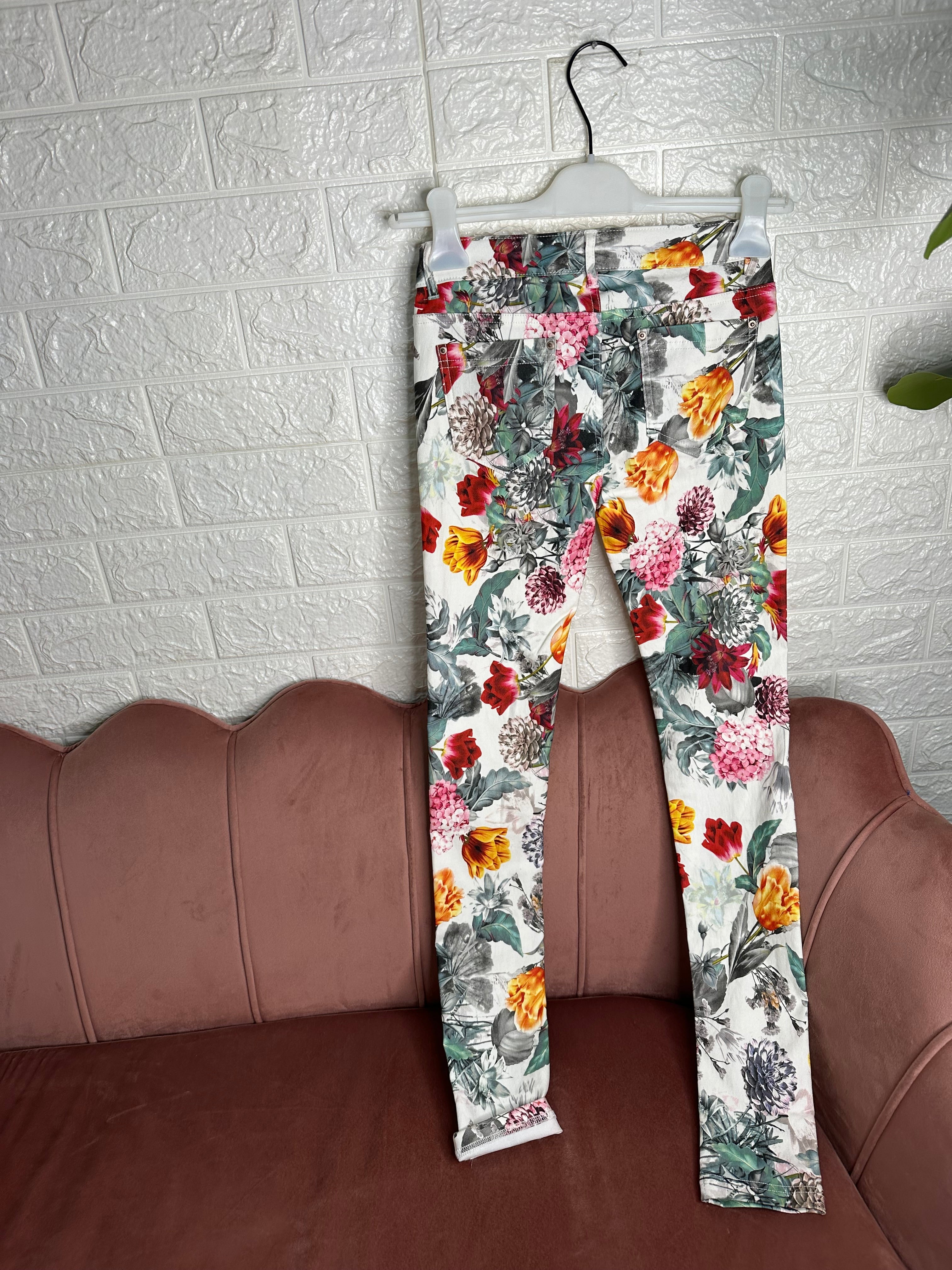 Jeans skinny floreale