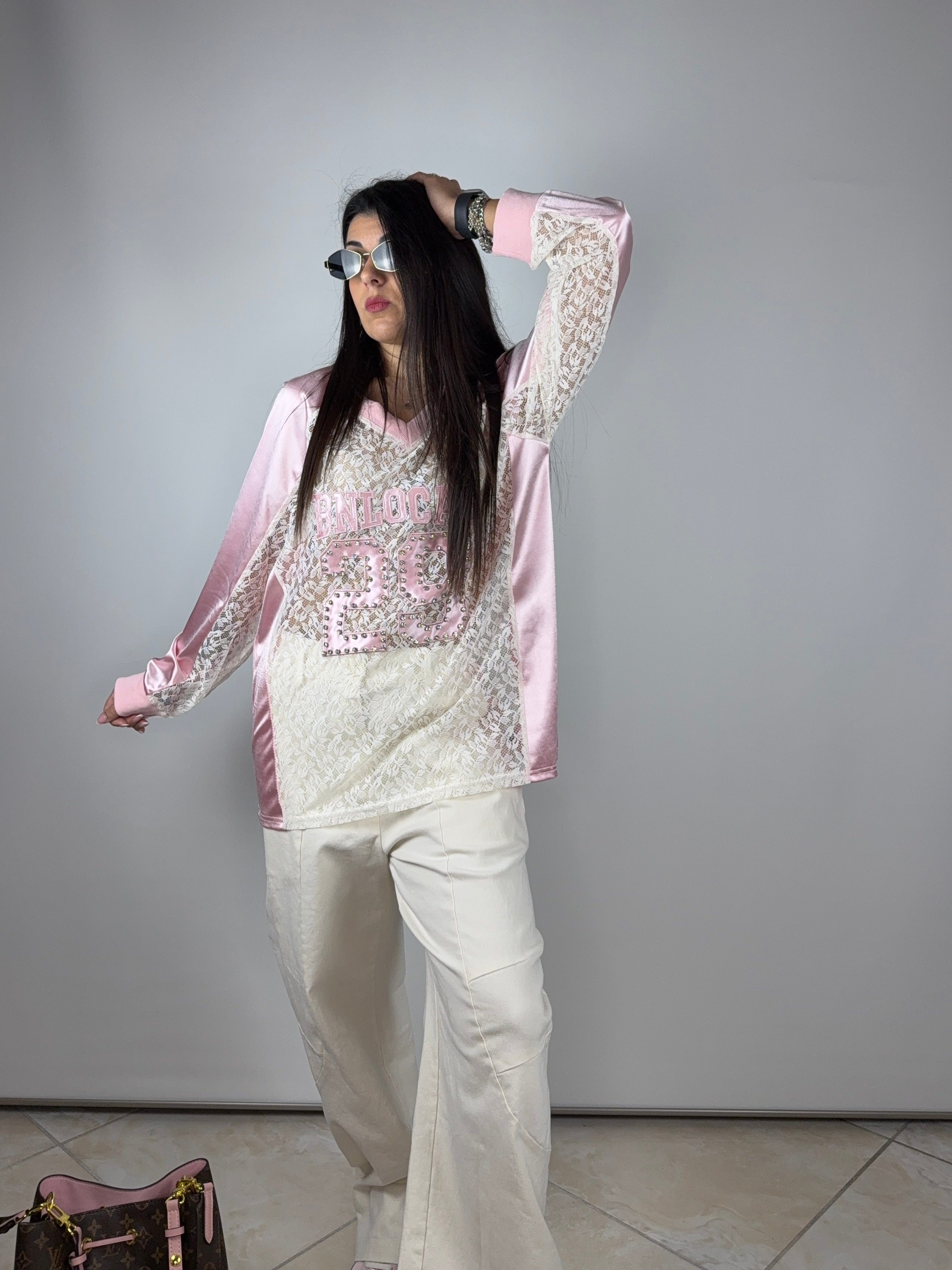 Maglia pizzo Swarovski