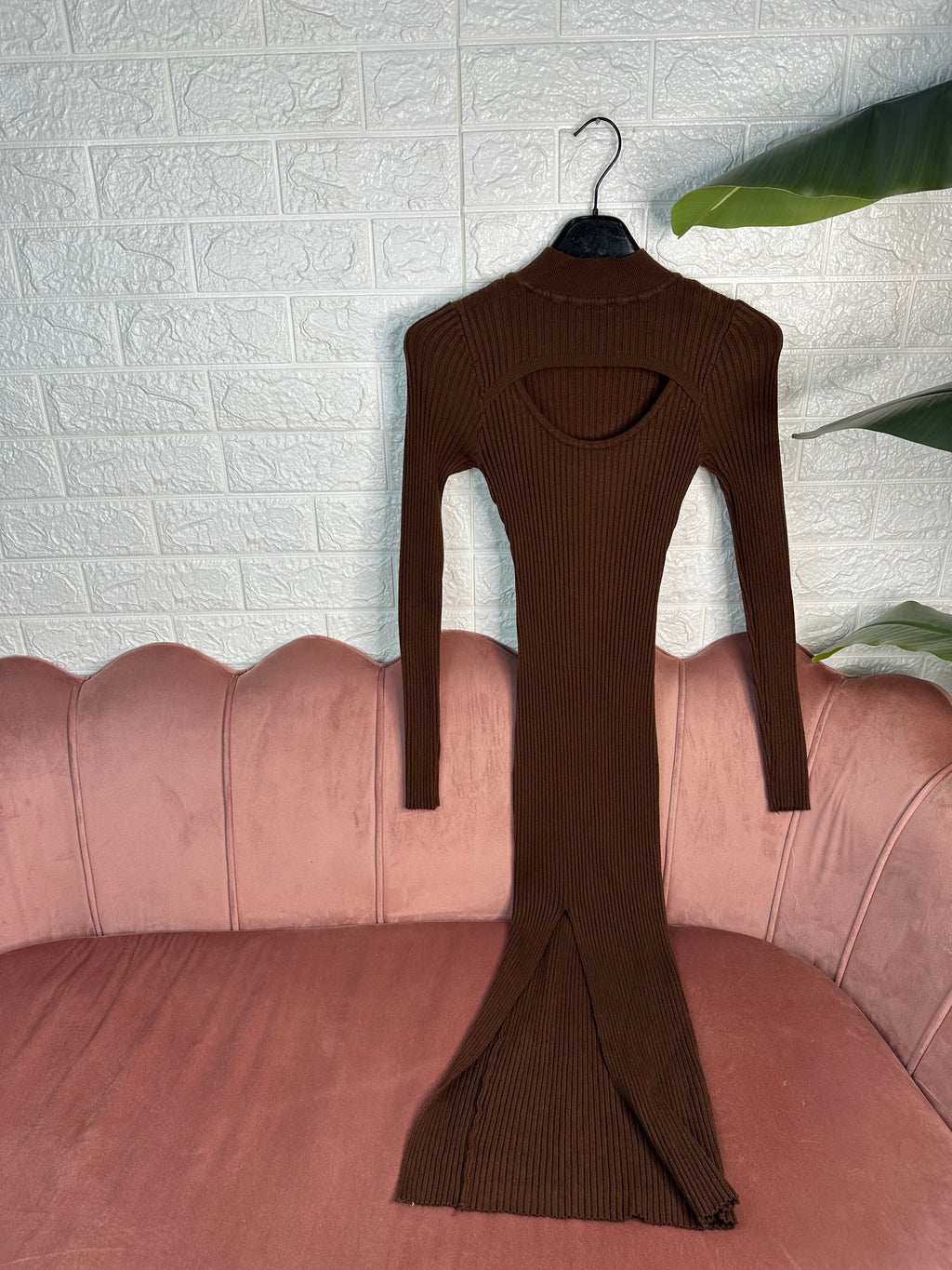 Abito costine spacco