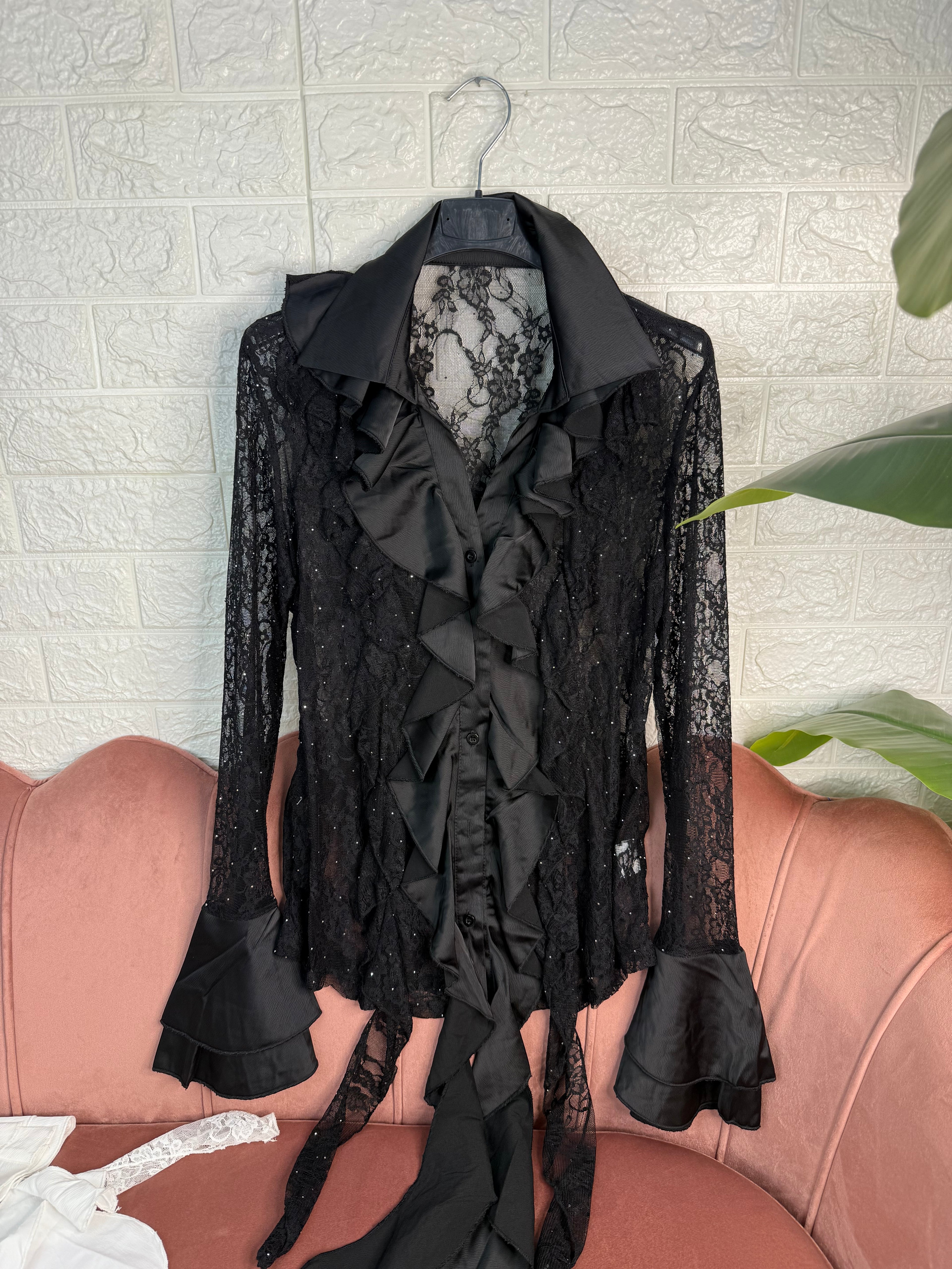 Camicia pizzo strass