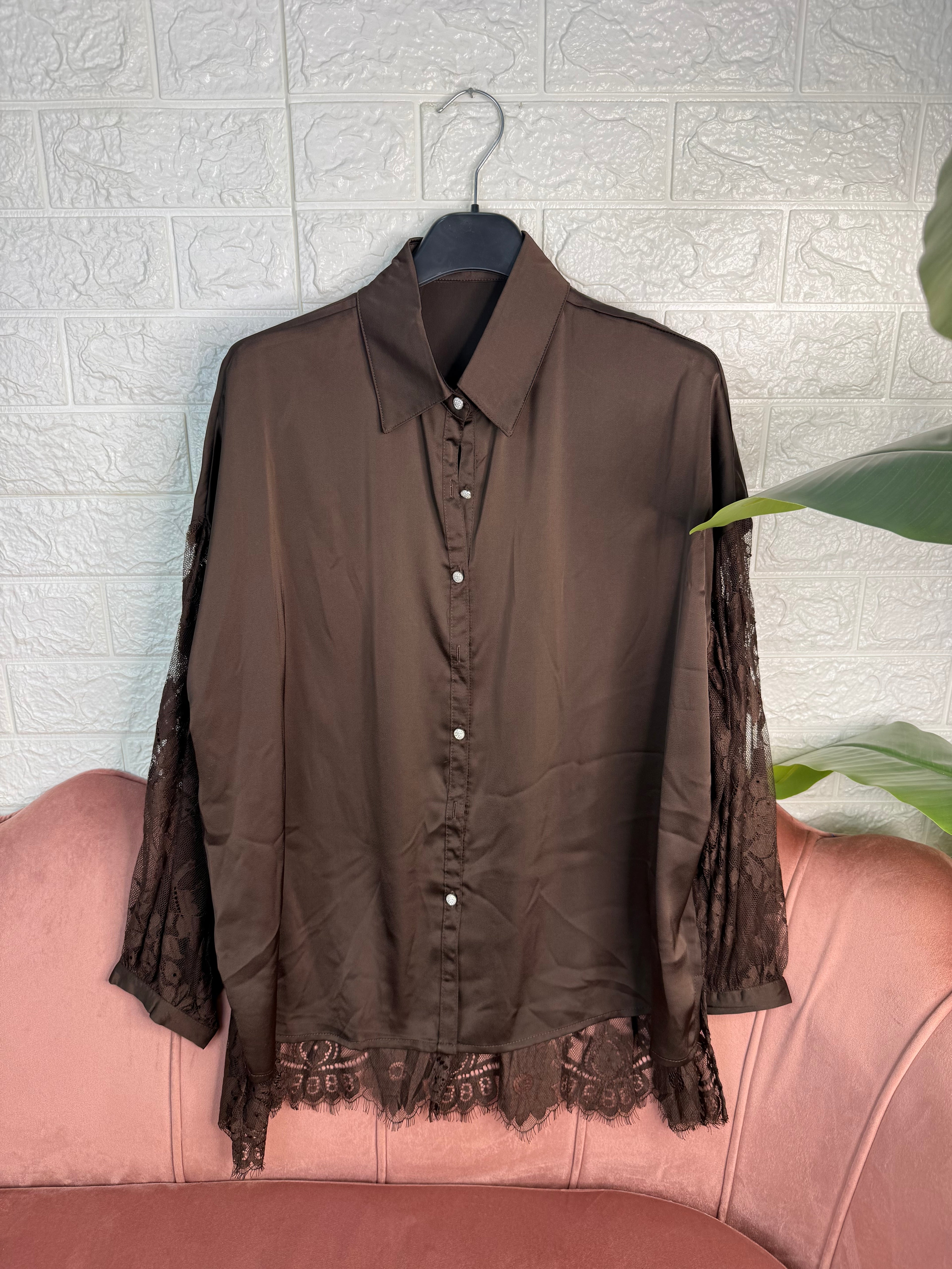 Camicia raso pizzo