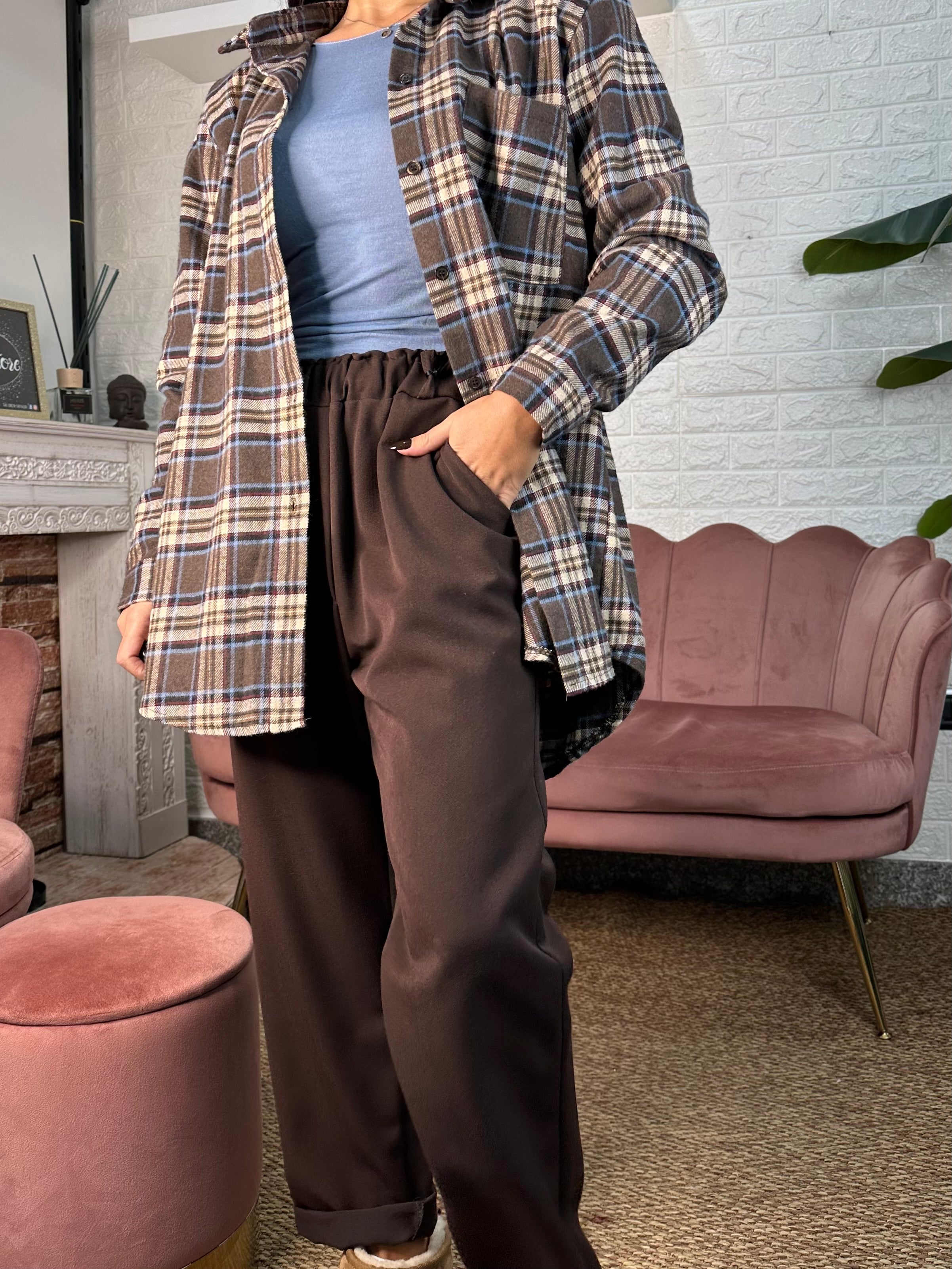 Camicia quadri spallina