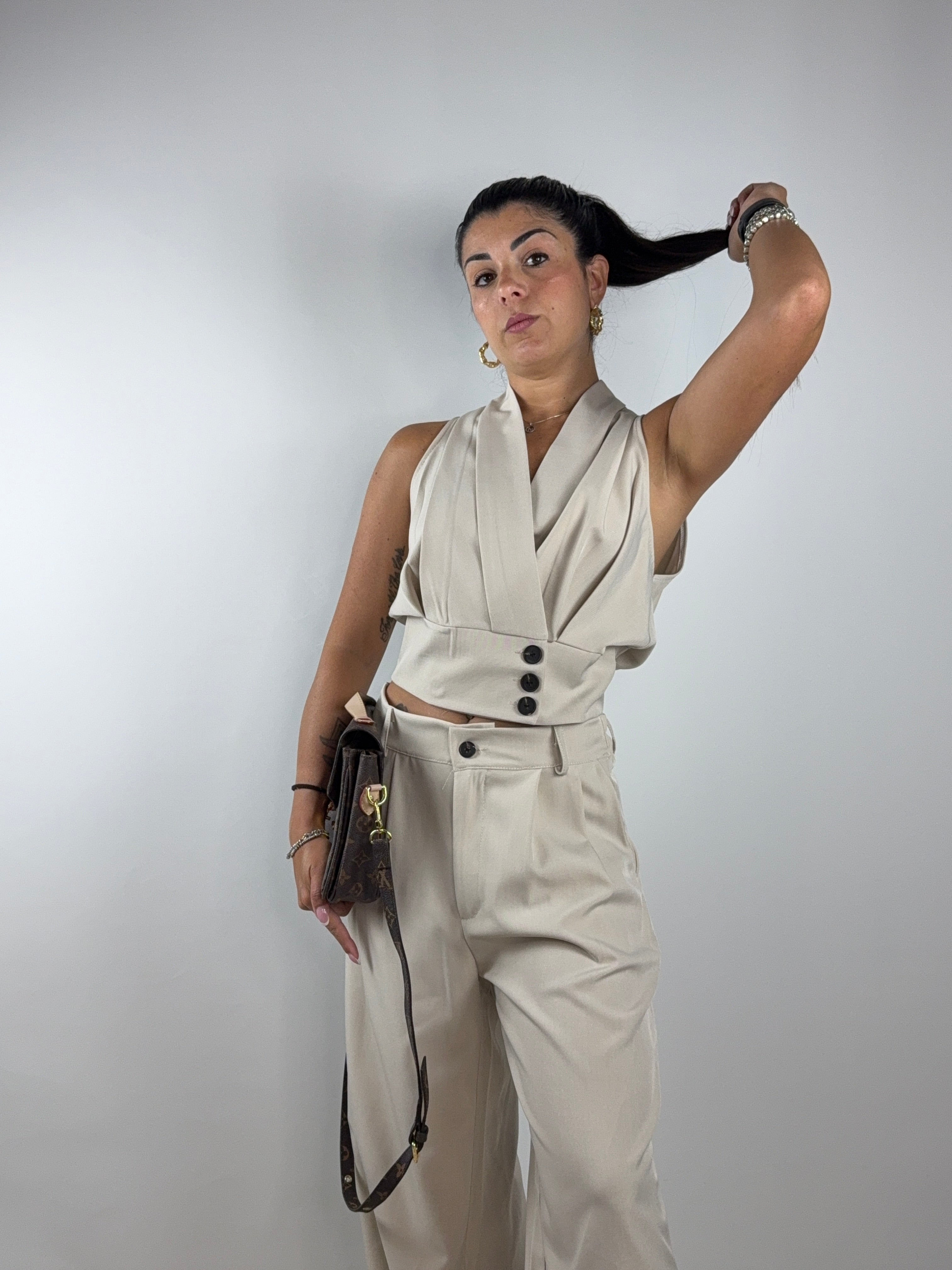 Coordinato gilet crop