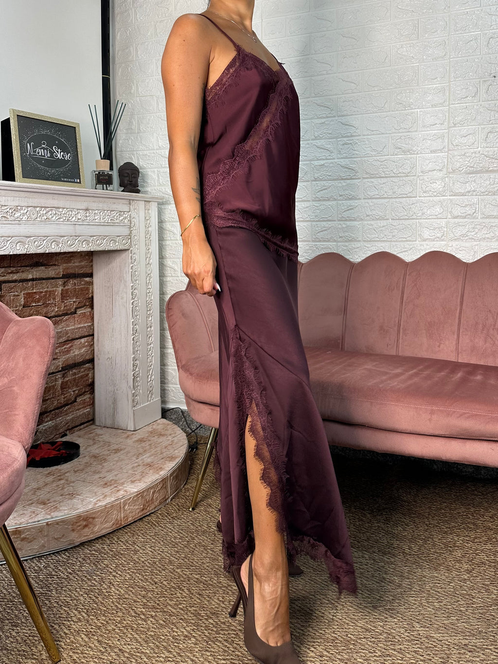 Coordinato raso pizzo