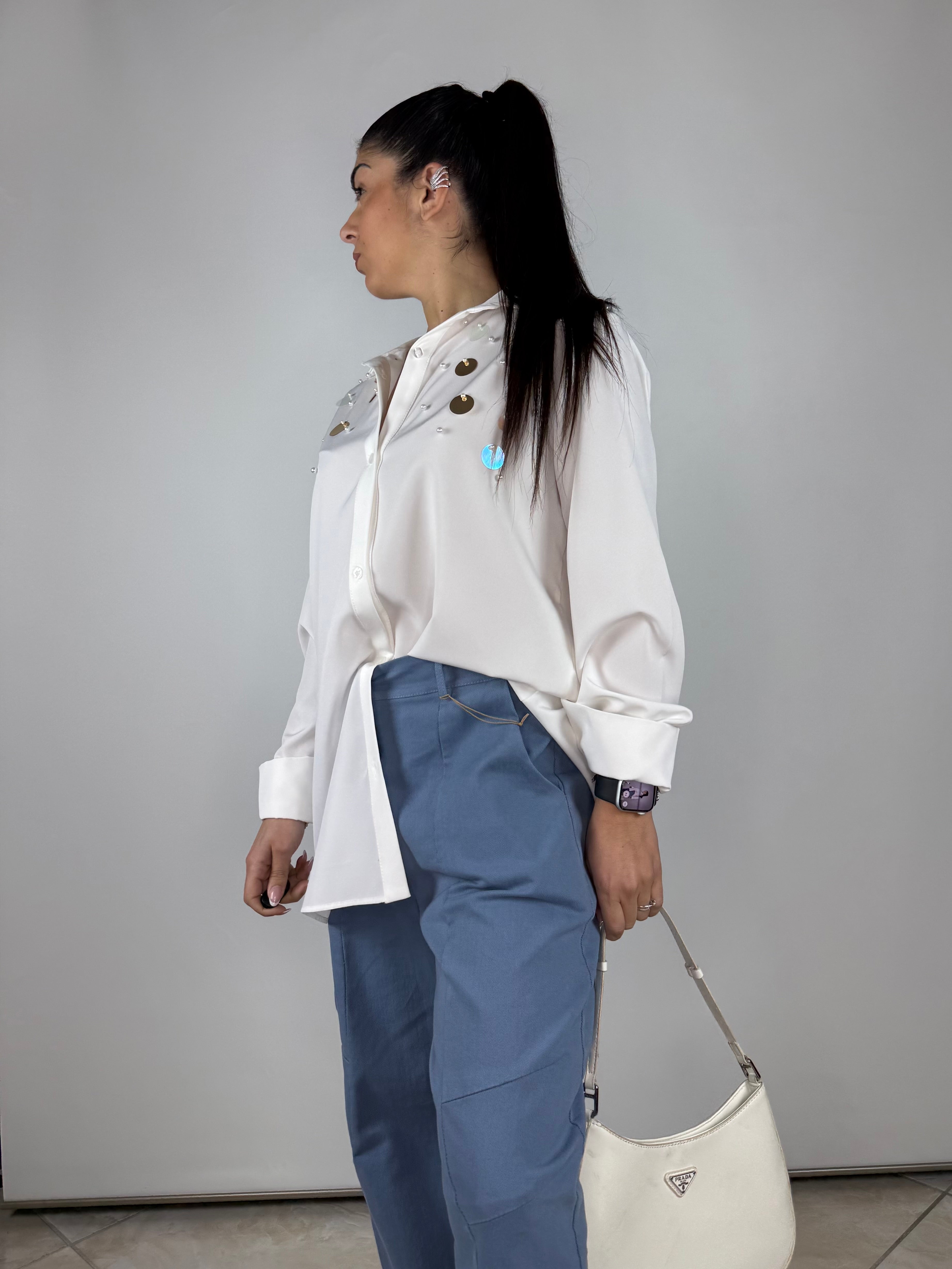 Camicia paillettes e perle