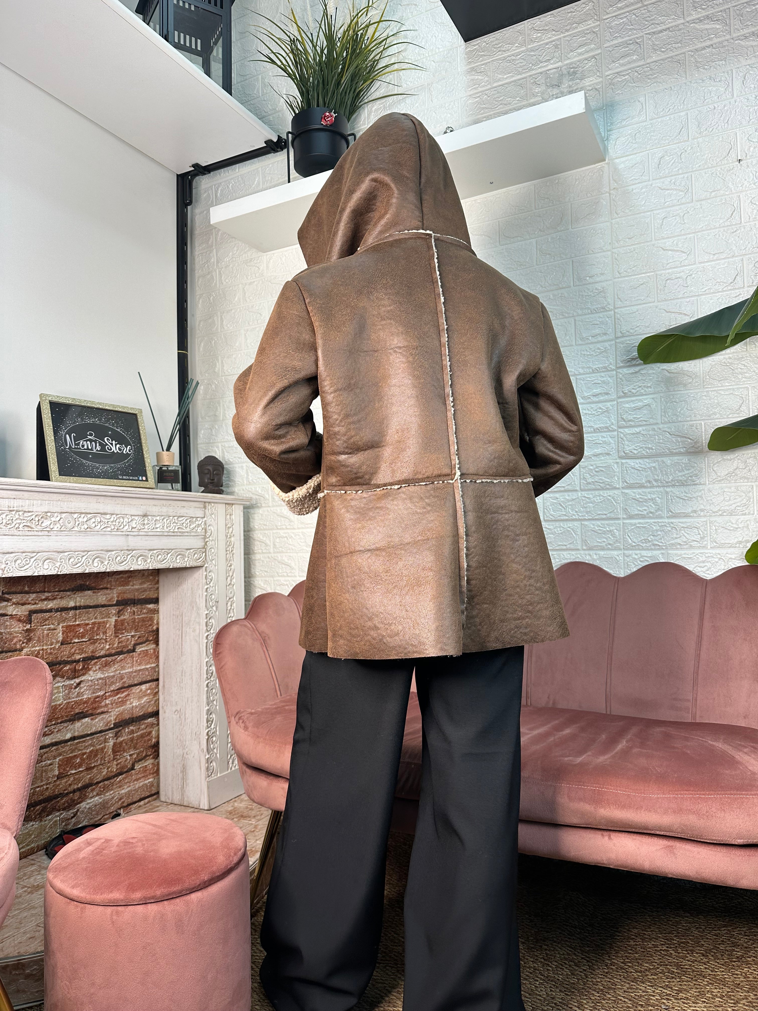 Giacca montone ecopelle