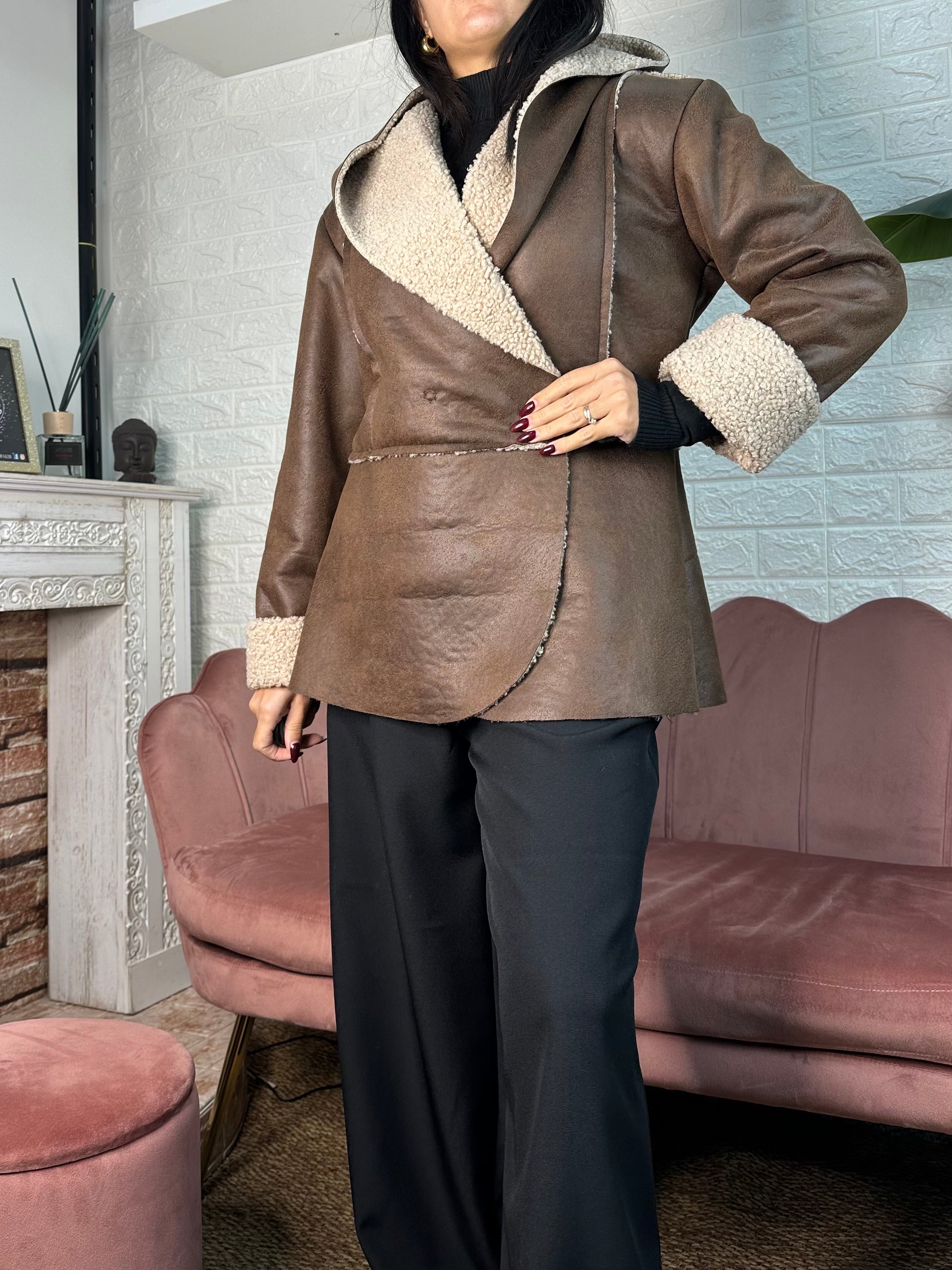 Giacca montone ecopelle