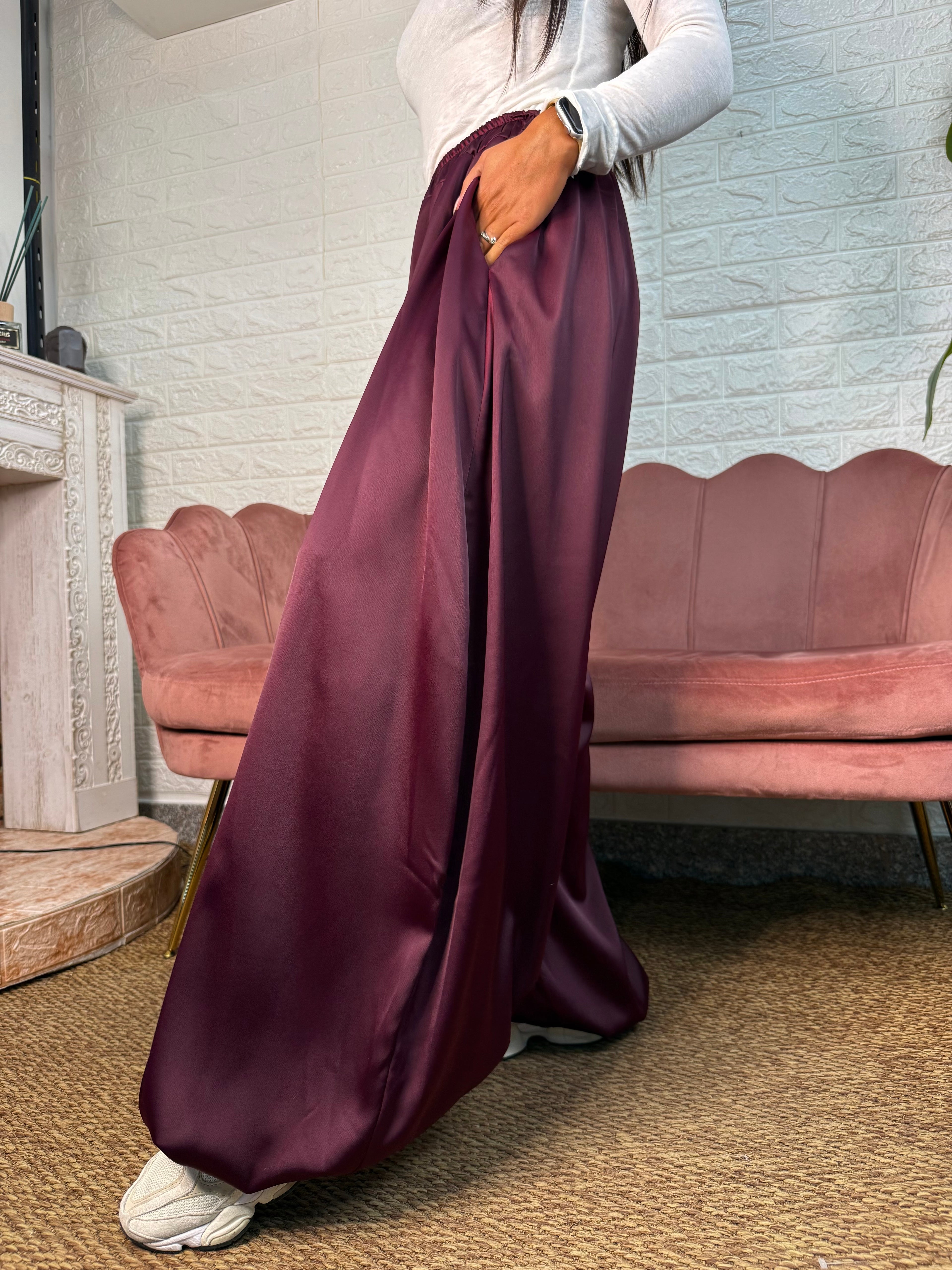 Pantalone baggie raso