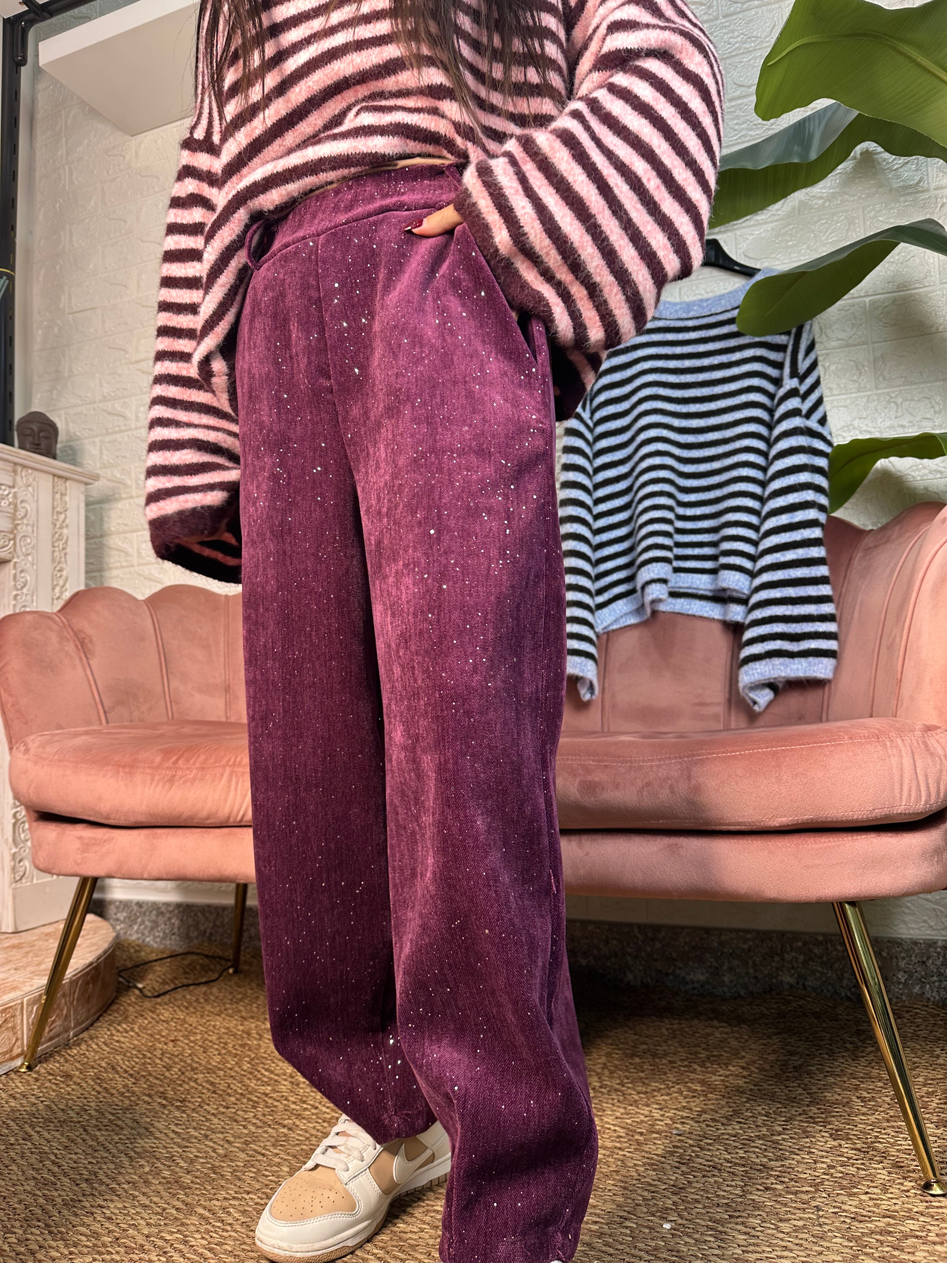Pantalone baggy velluto