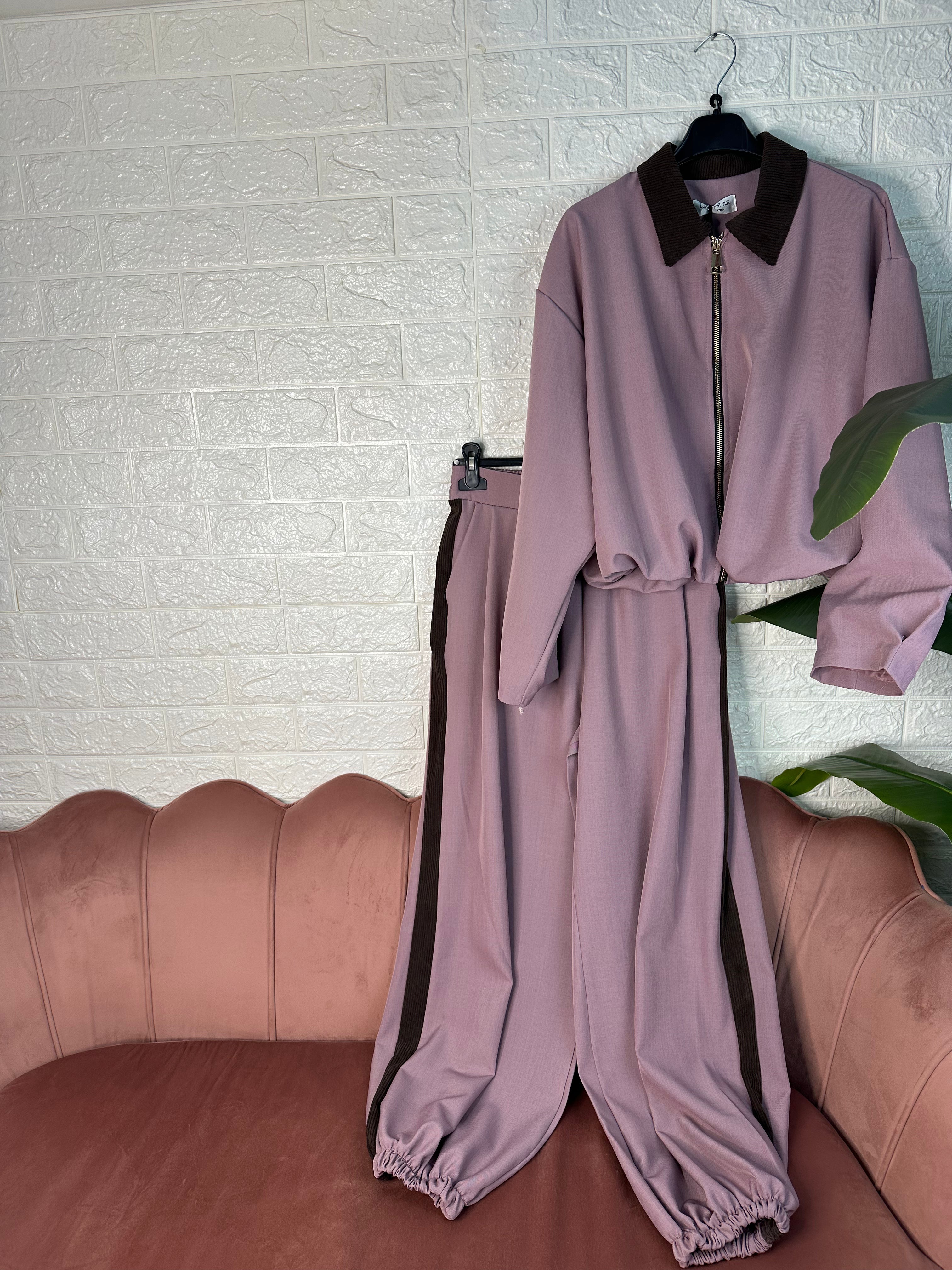 Cordset bomber camoscio