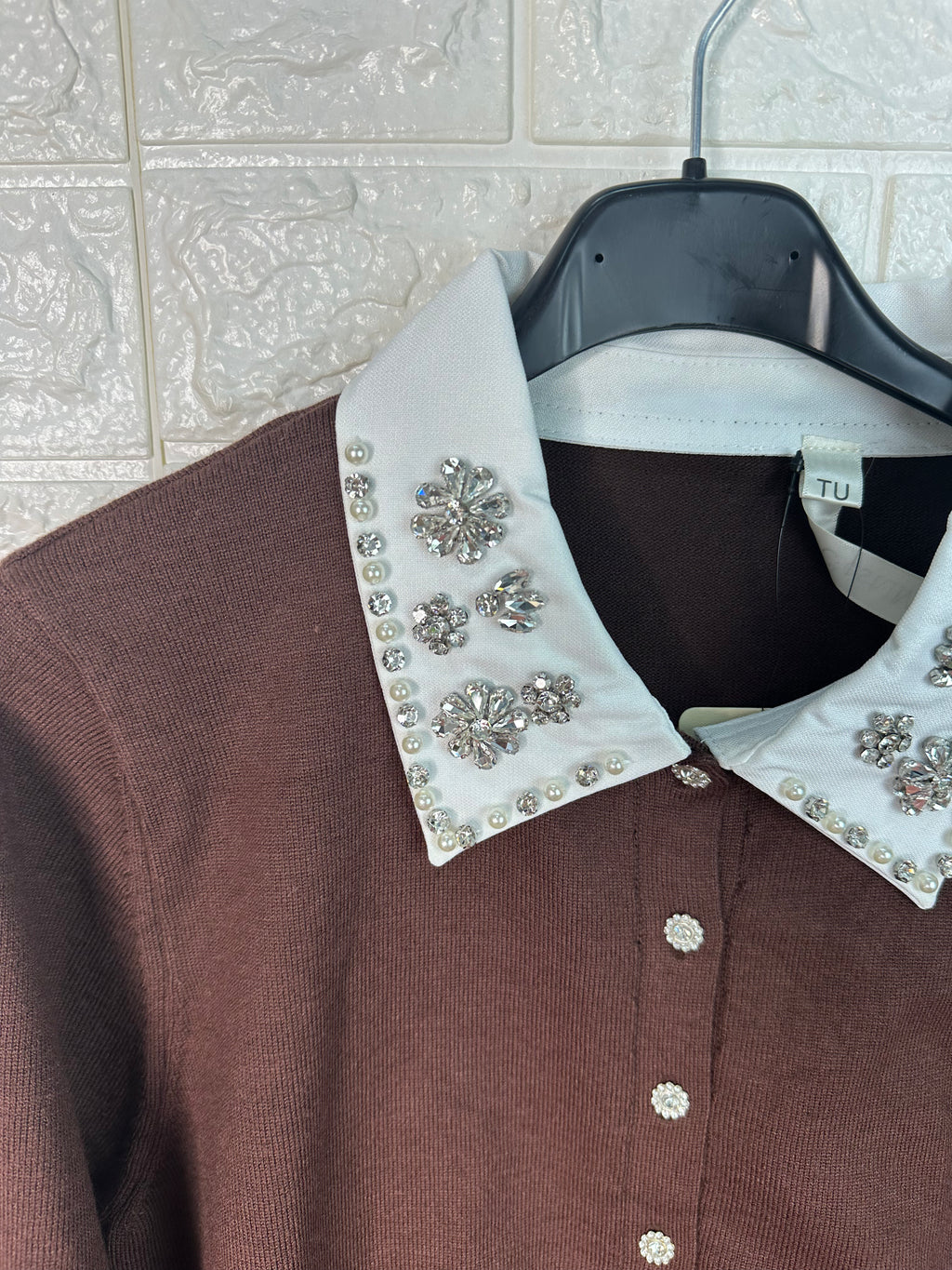 Cardigan collo pietre