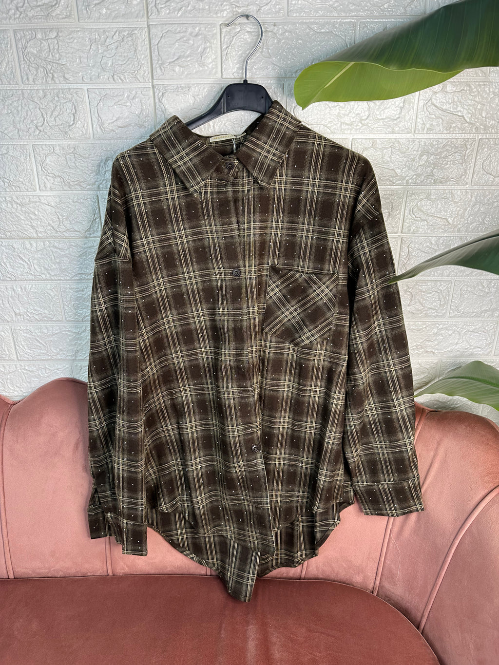 Camicia quadri strass