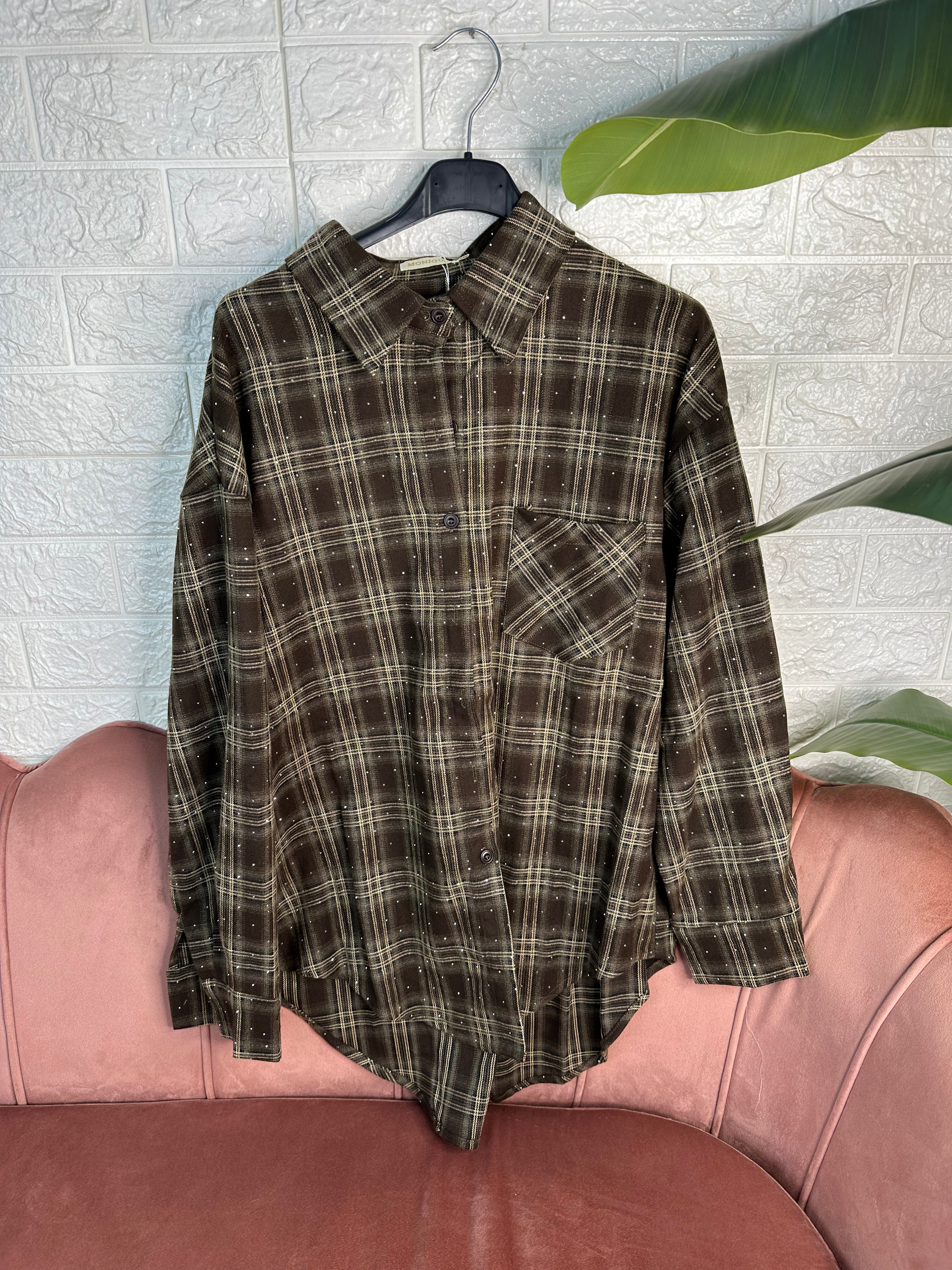 Camicia quadri strass