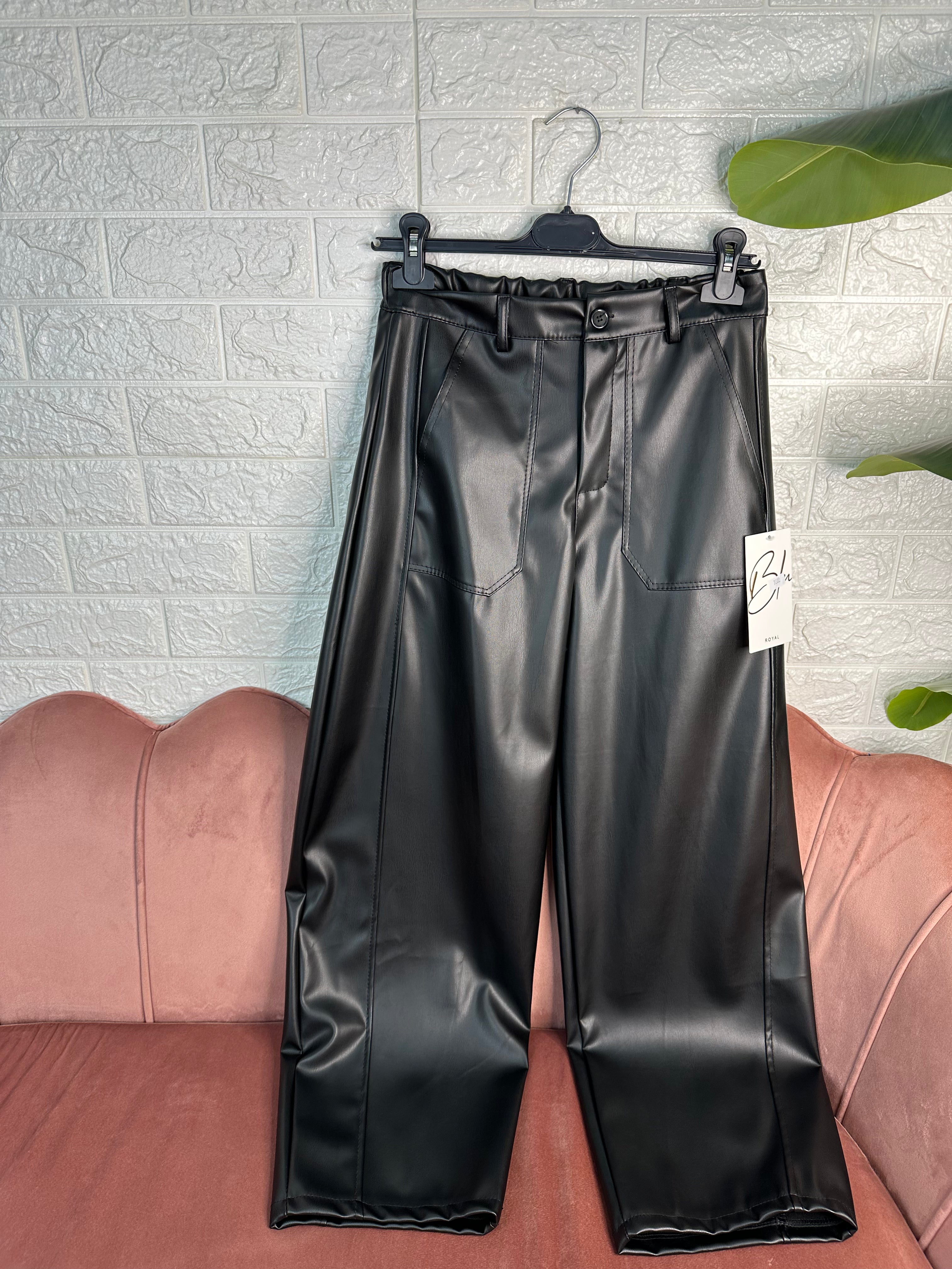 Pantalone baggy ecopelle