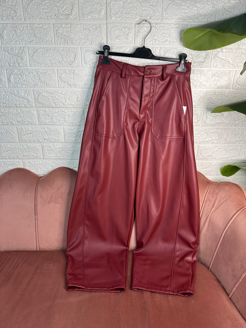 Pantalone baggy ecopelle