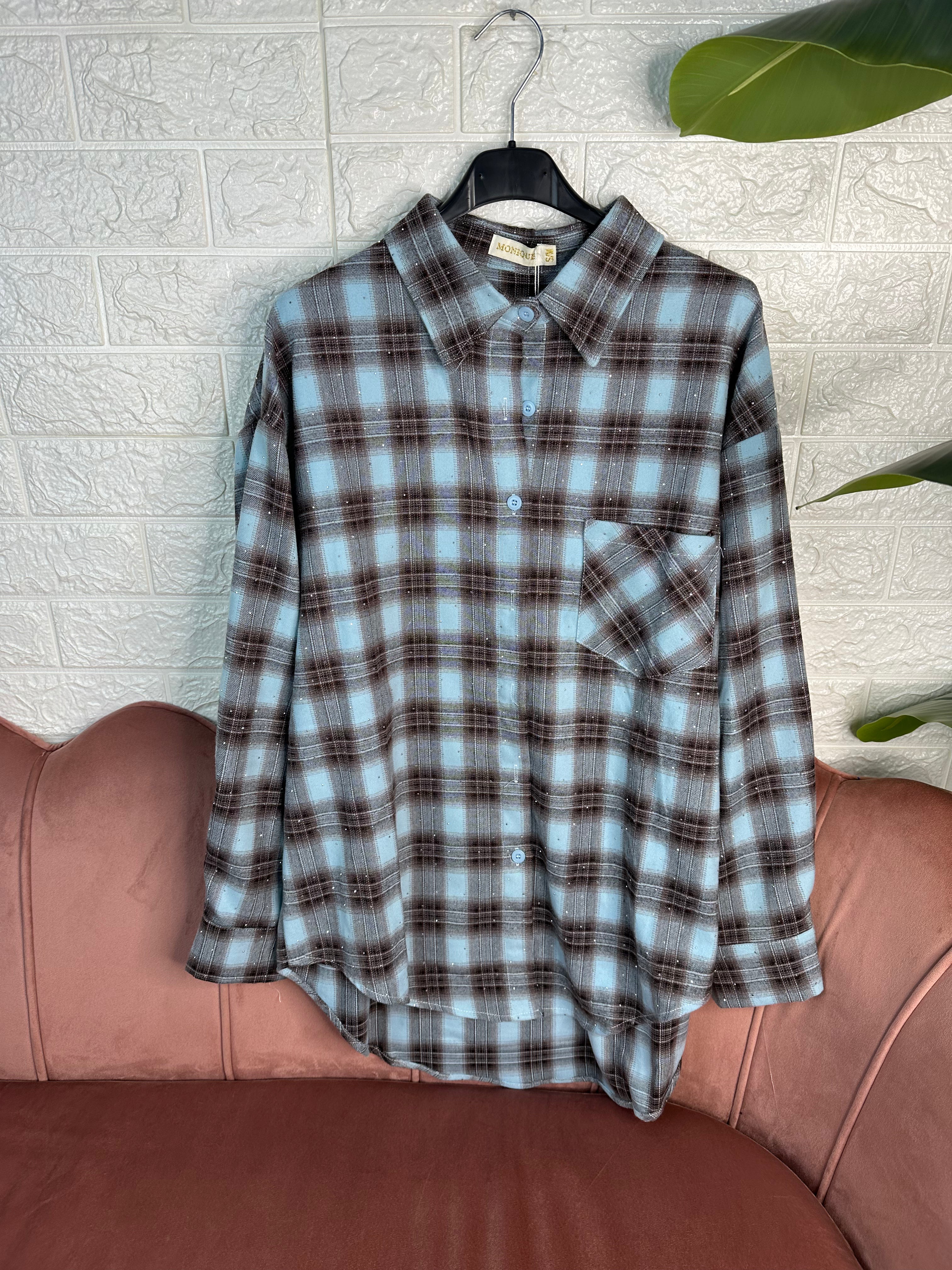 Camicia quadri strass