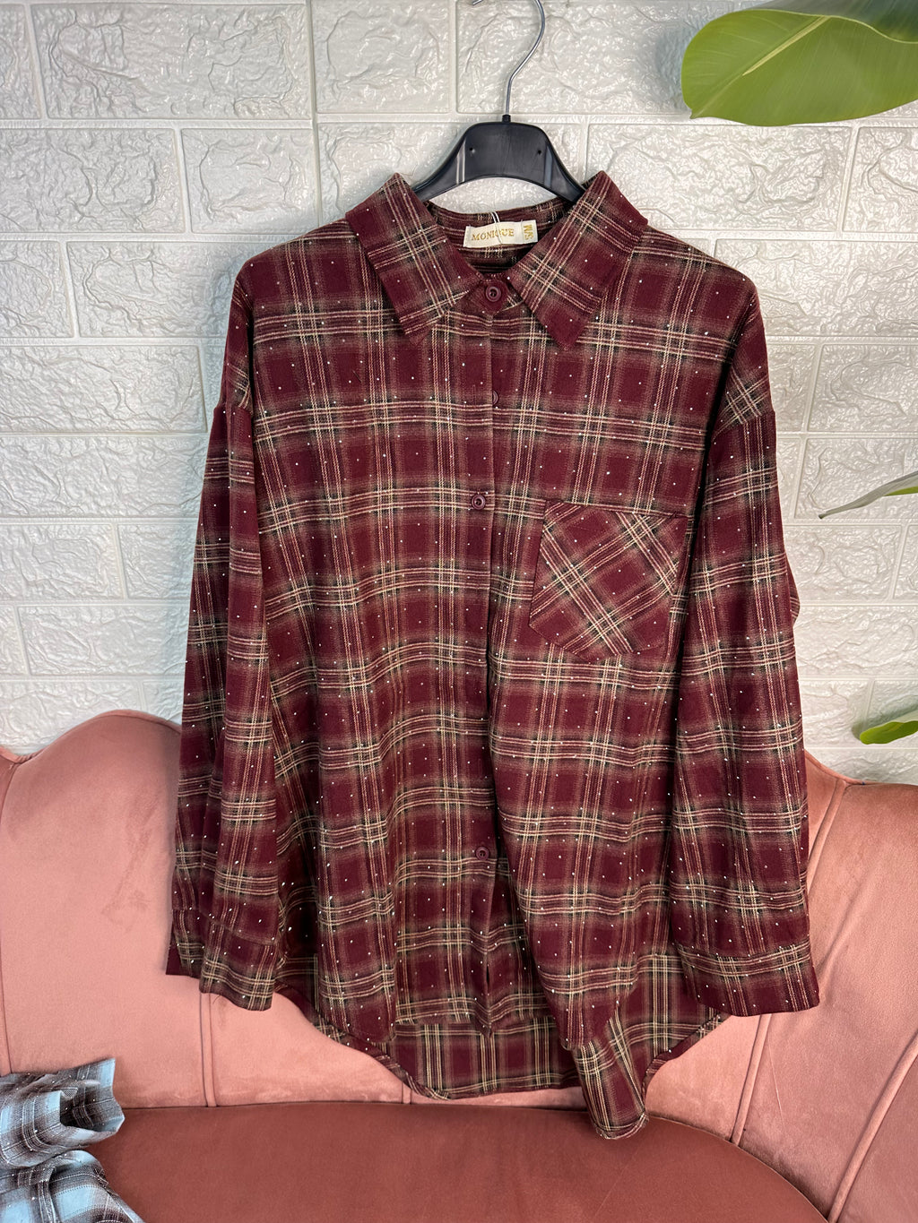 Camicia quadri strass