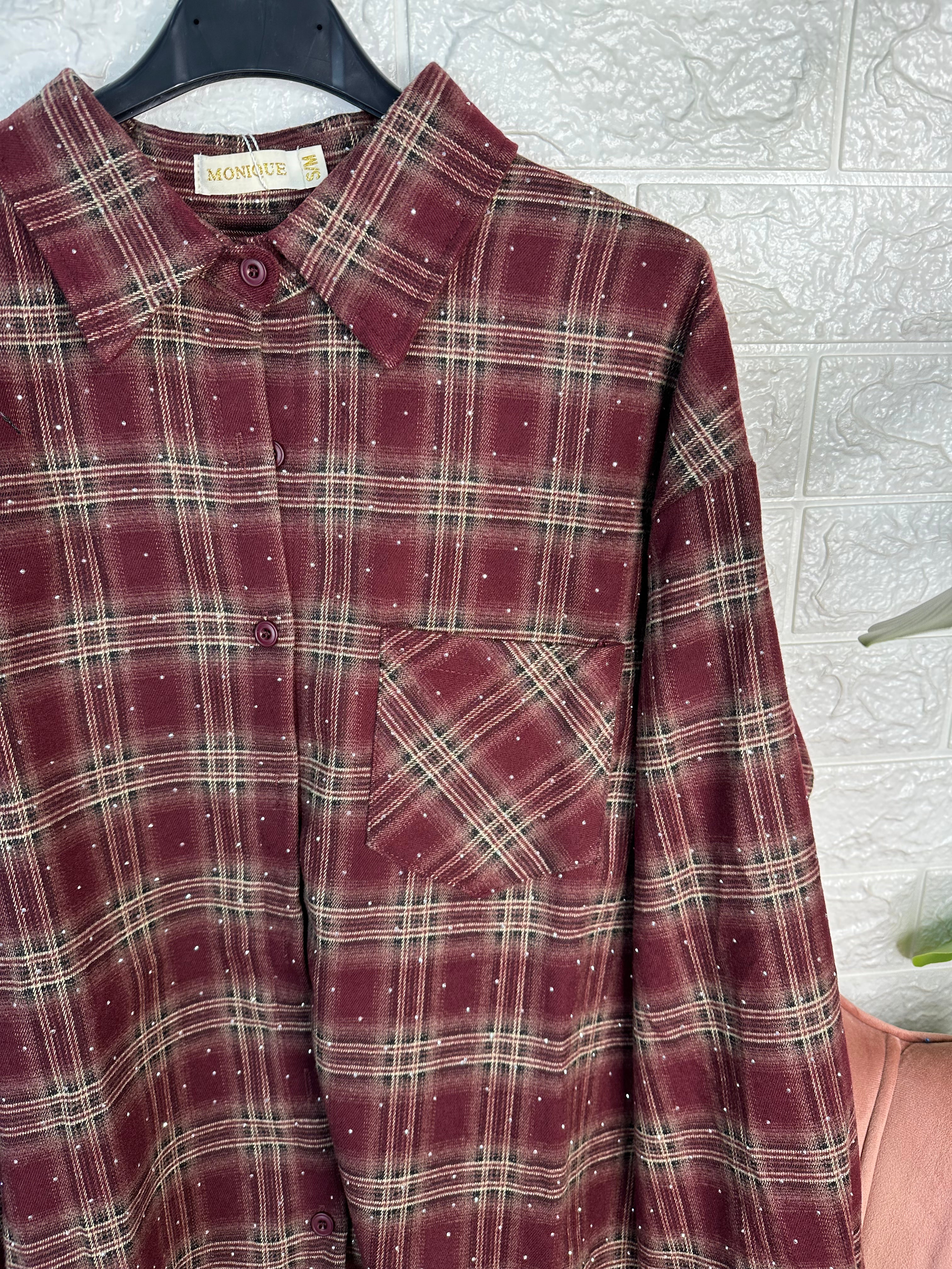 Camicia quadri strass